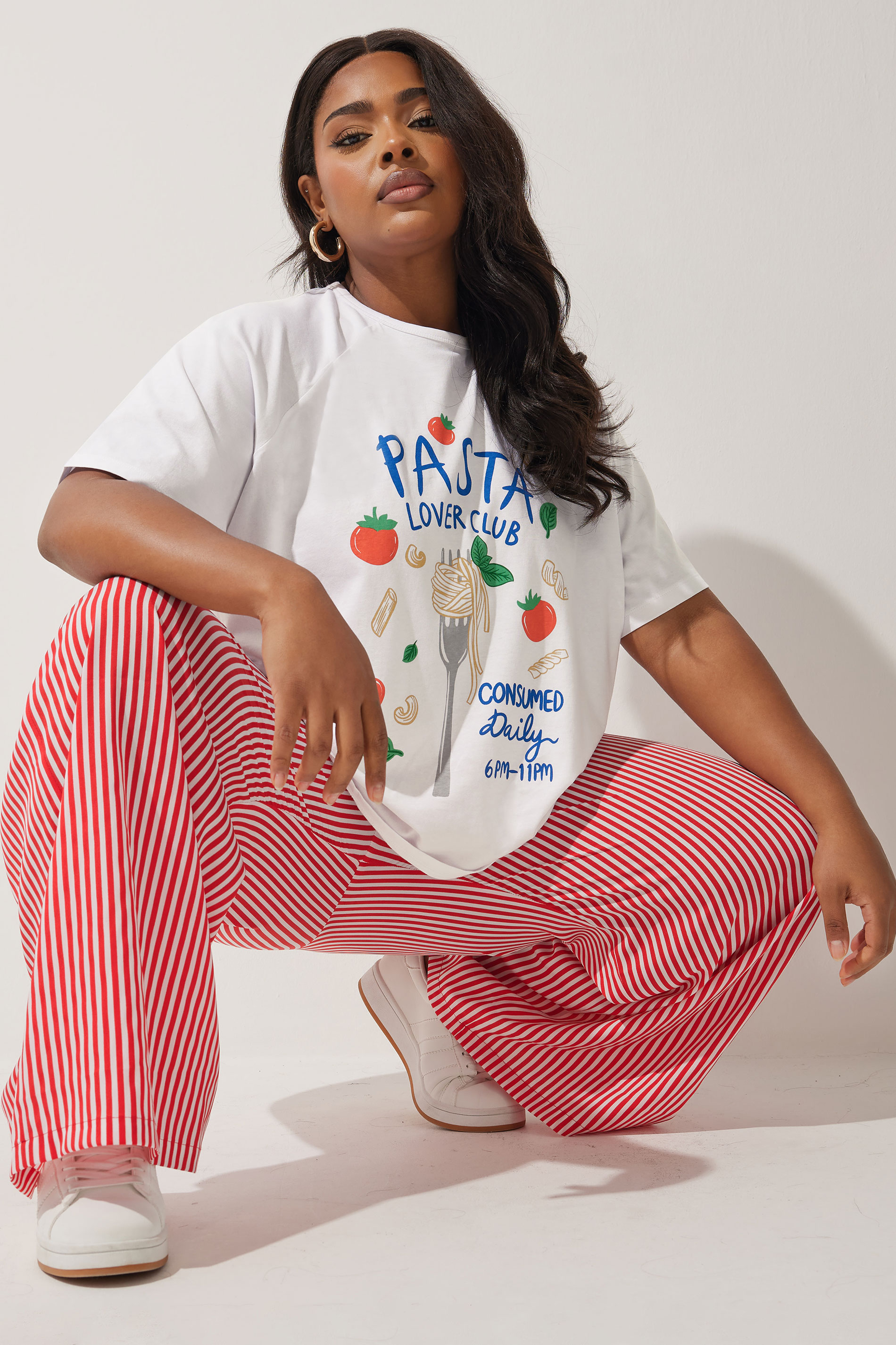 LIMITED COLLECTION Plus Size Red Stripe Boxer Waist Trousers | Yours Clothing 4