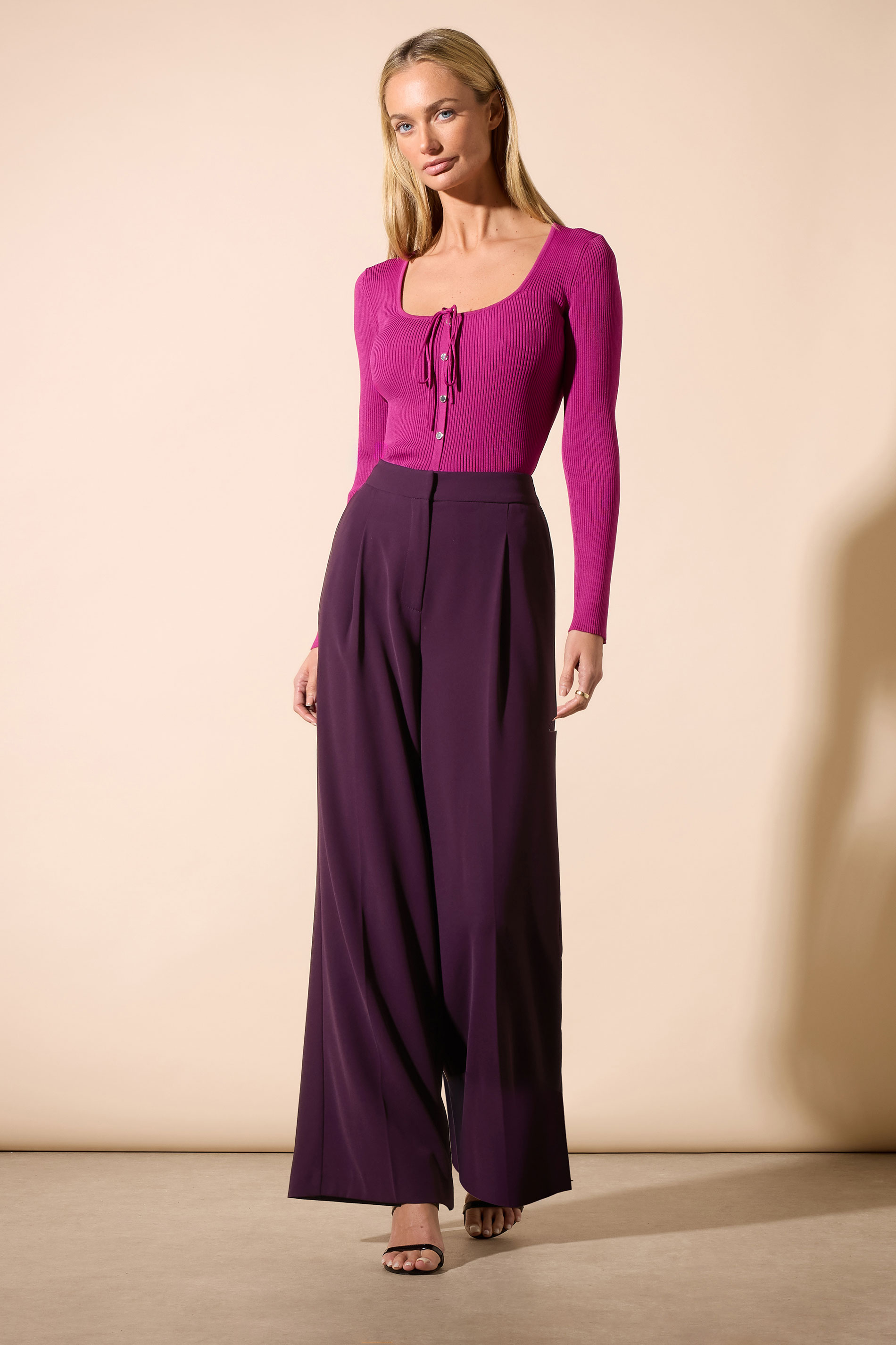 STAR Purple Tailored Pleated Front Trousers | StarByJM 2
