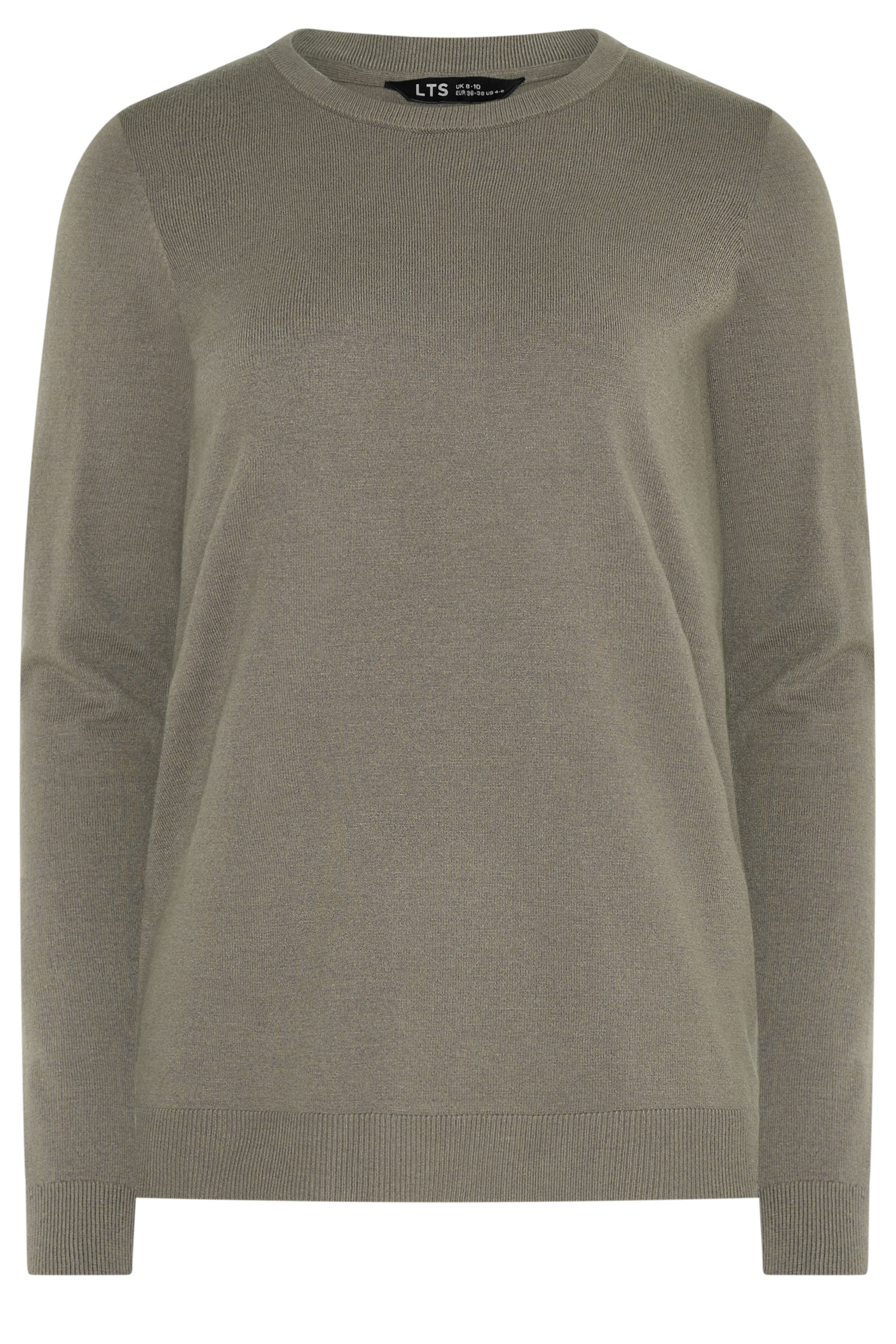 LTS Tall Women's Mocha Brown Knitted Crew Neck Jumper | Long Tall Sally 5