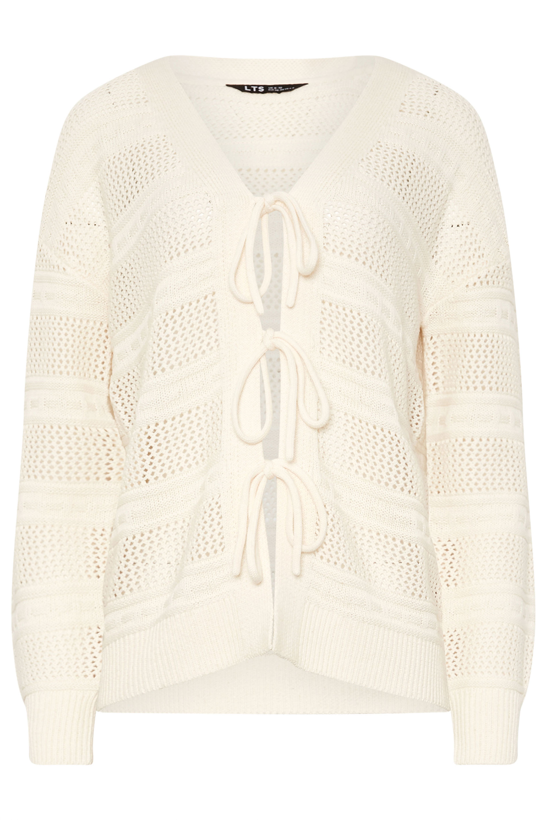 LTS Tall Ivory White Knit Tie Front Cardigan | Long Tall Sally 5