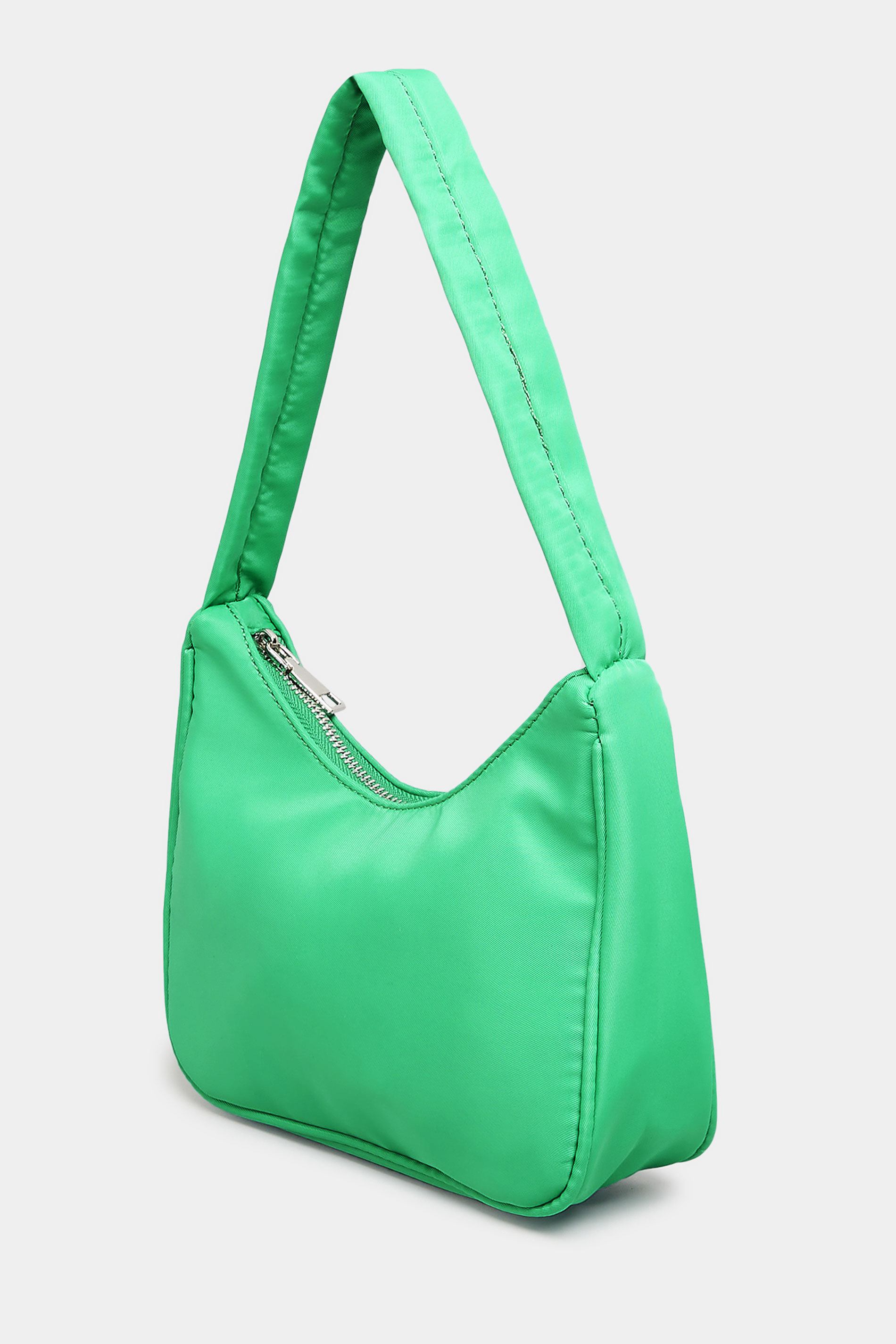 Bright Green Fabric Shoulder Bag | Yours Clothing 2