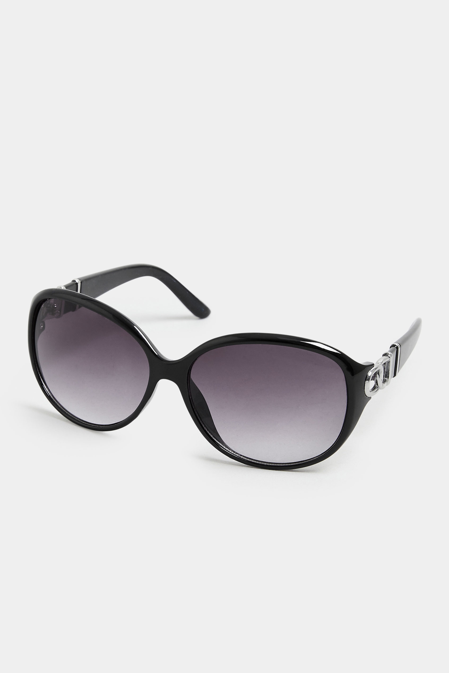 Black Chain Detail Sunglasses | Yours Clothing 2