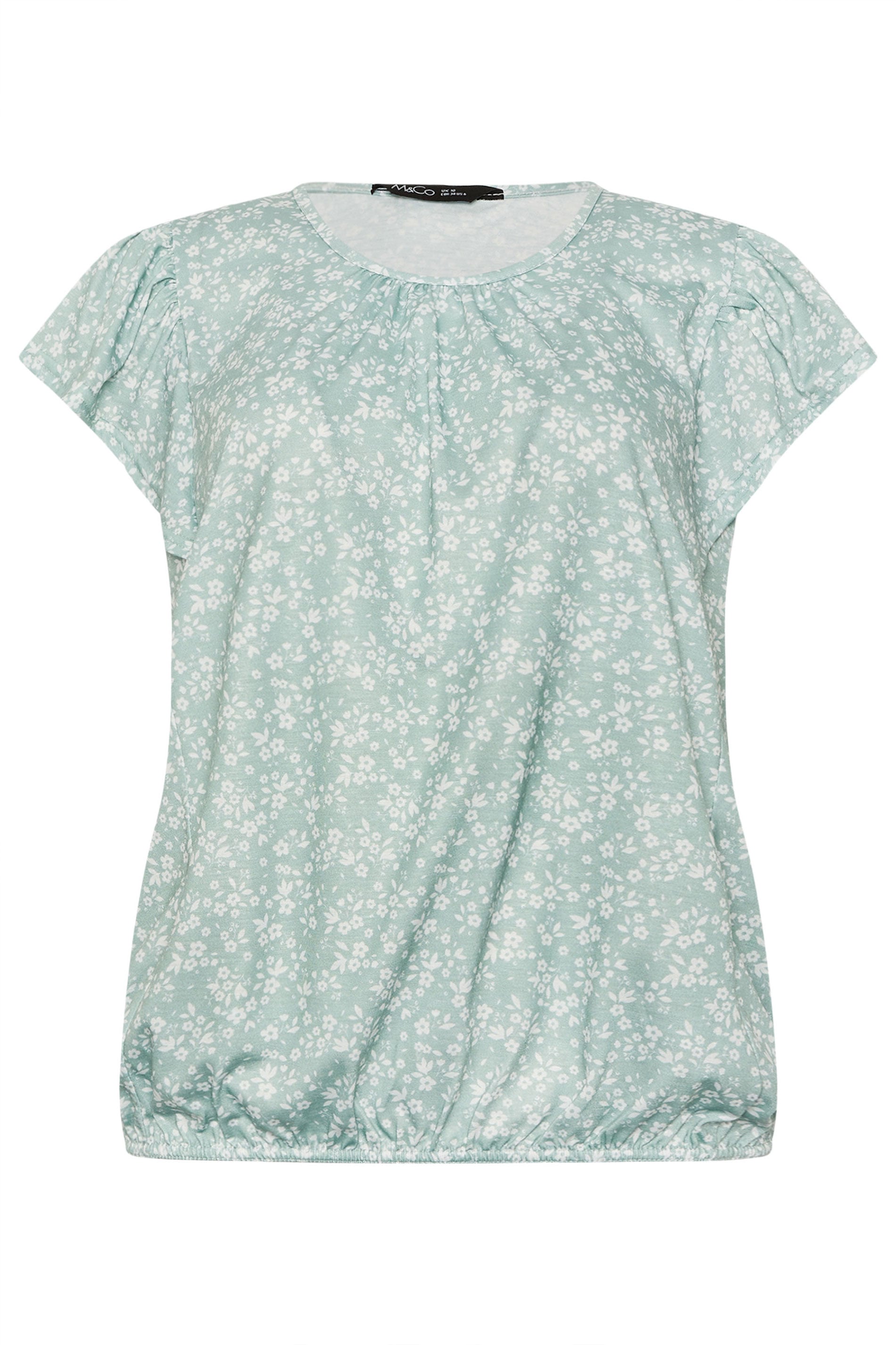 M&Co Sage Green Ditsy Floral Frill Top | M&Co 5