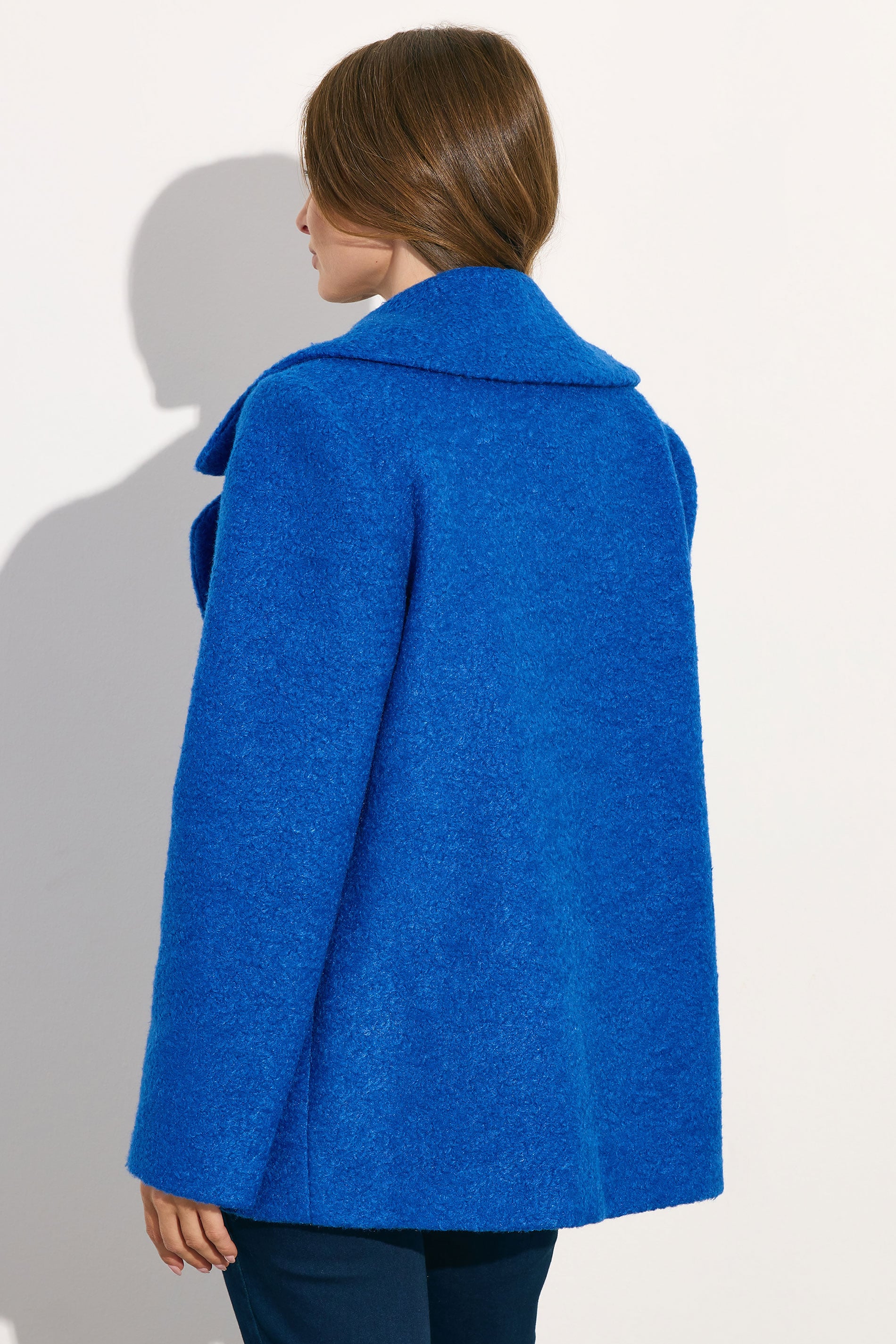 M&Co Coalt Blue Double Breasted Boucle Jacket | M&Co 4