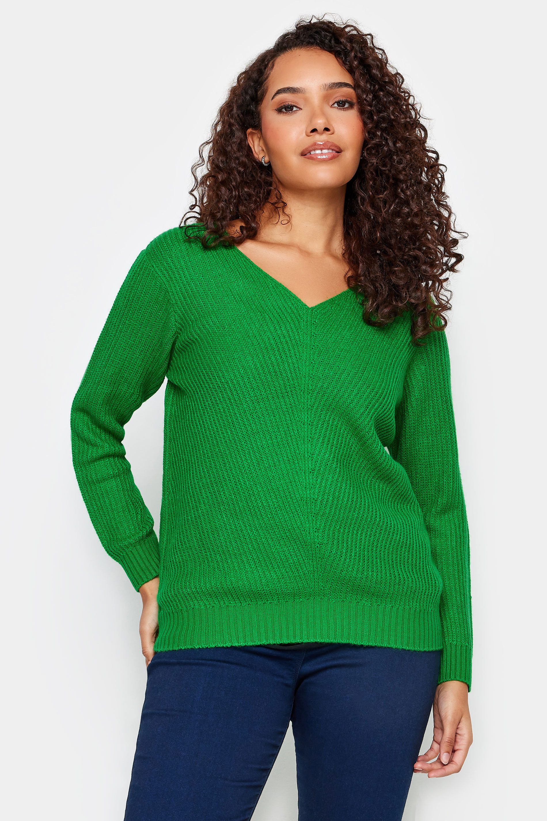 M&Co Fern Green V-Neck Knitted Jumper | M&Co 1