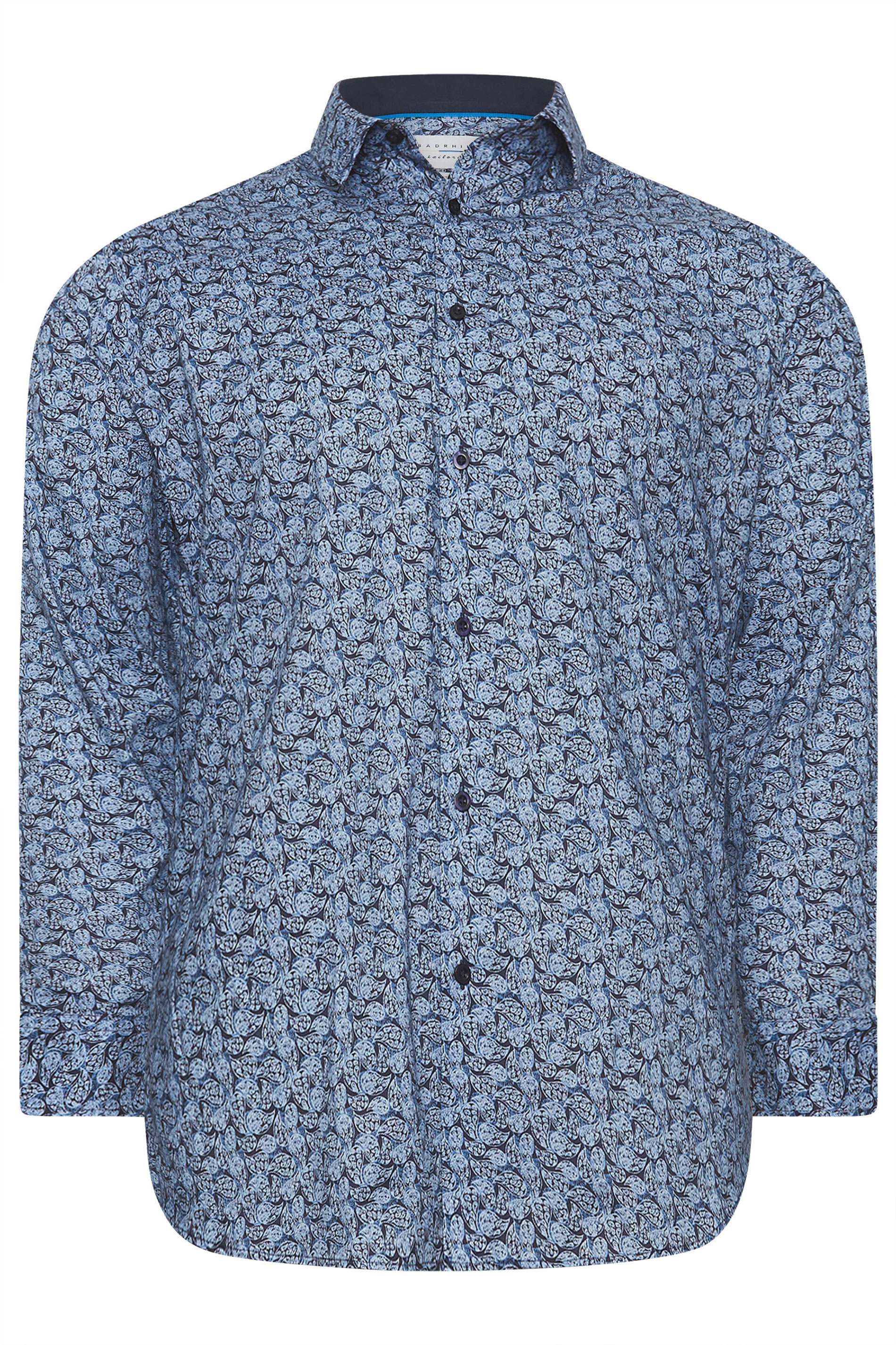BadRhino Tailoring Big & Tall Blue Paisley Print Formal Shirt | BadRhino 2