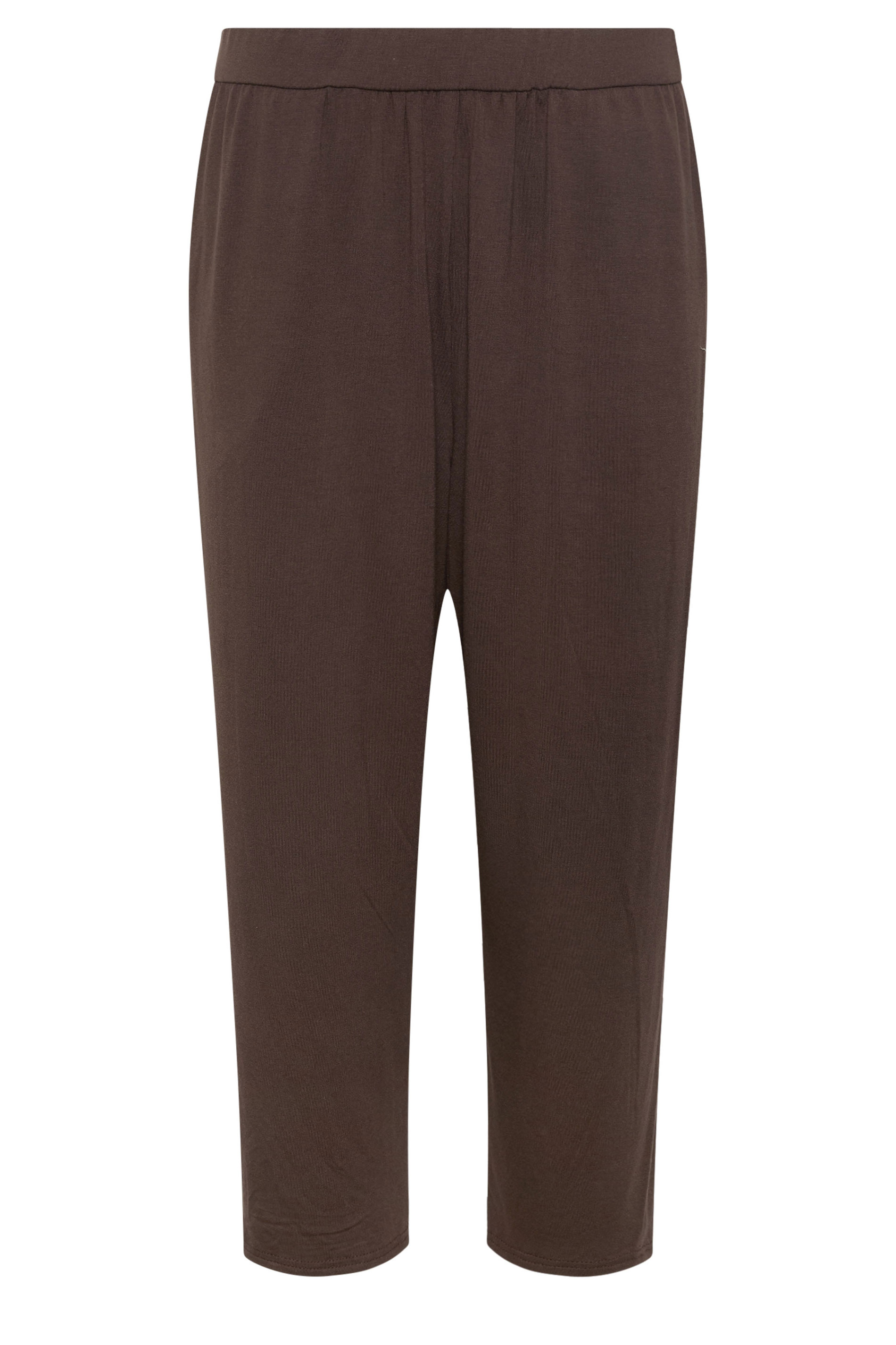 M&Co Chocolate Brown Cropped Hareem Trousers | M&Co 5