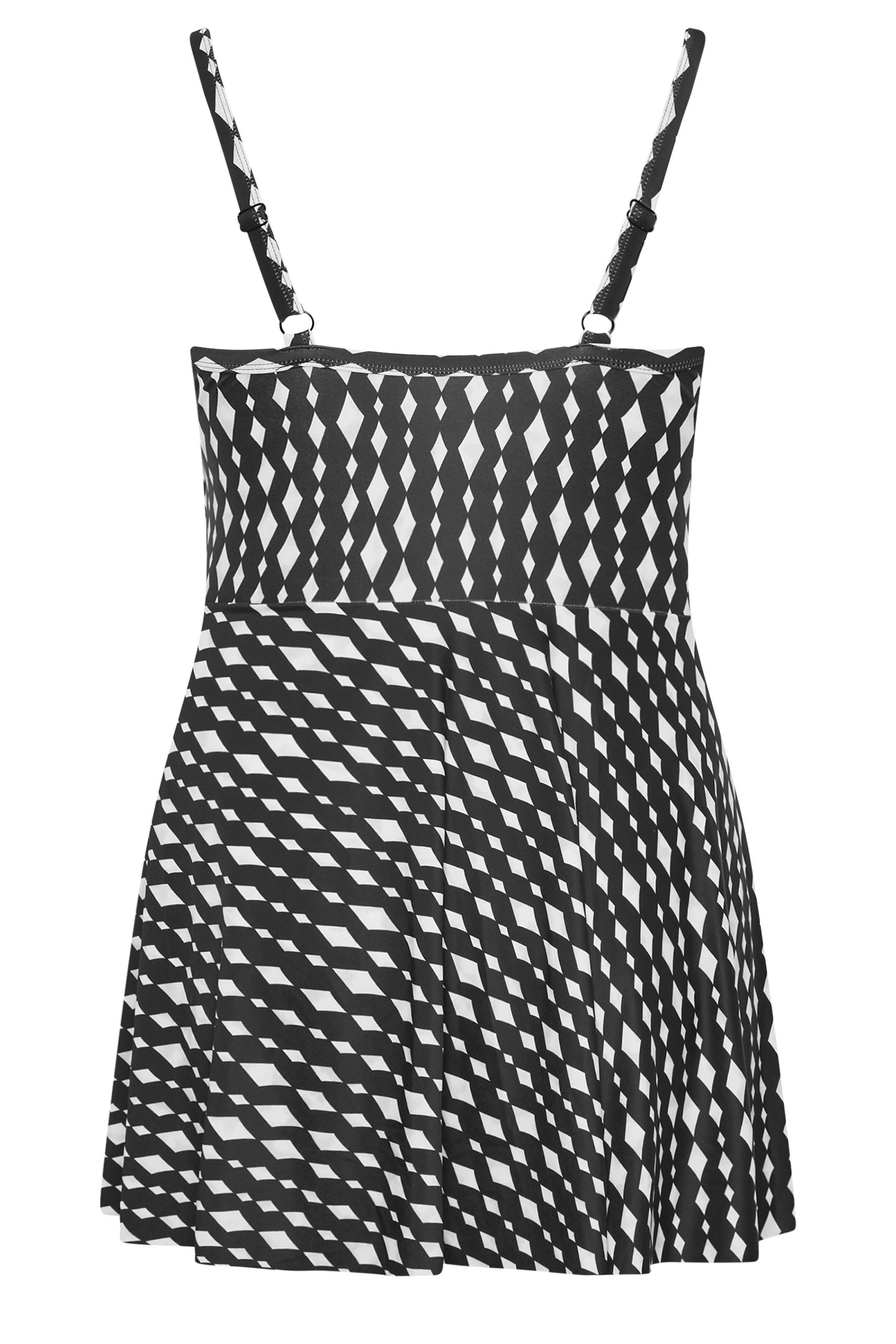 YOURS Plus Size Black Diamond Wrap Swimdress | Yours Clothing 7