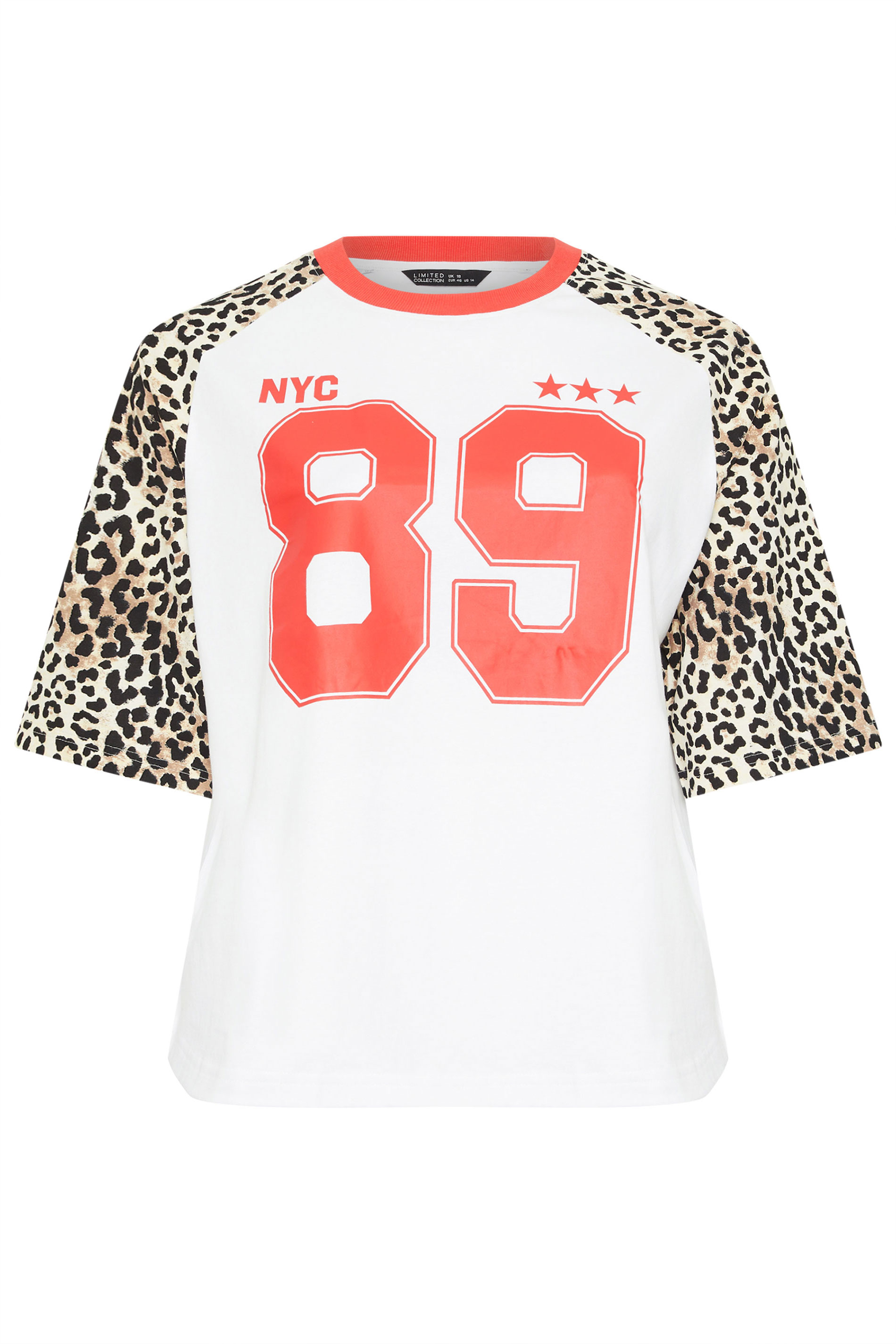LIMITED COLLECTION Plus Size White '89' Leopard Print T-Shirt | Yours Clothing 5