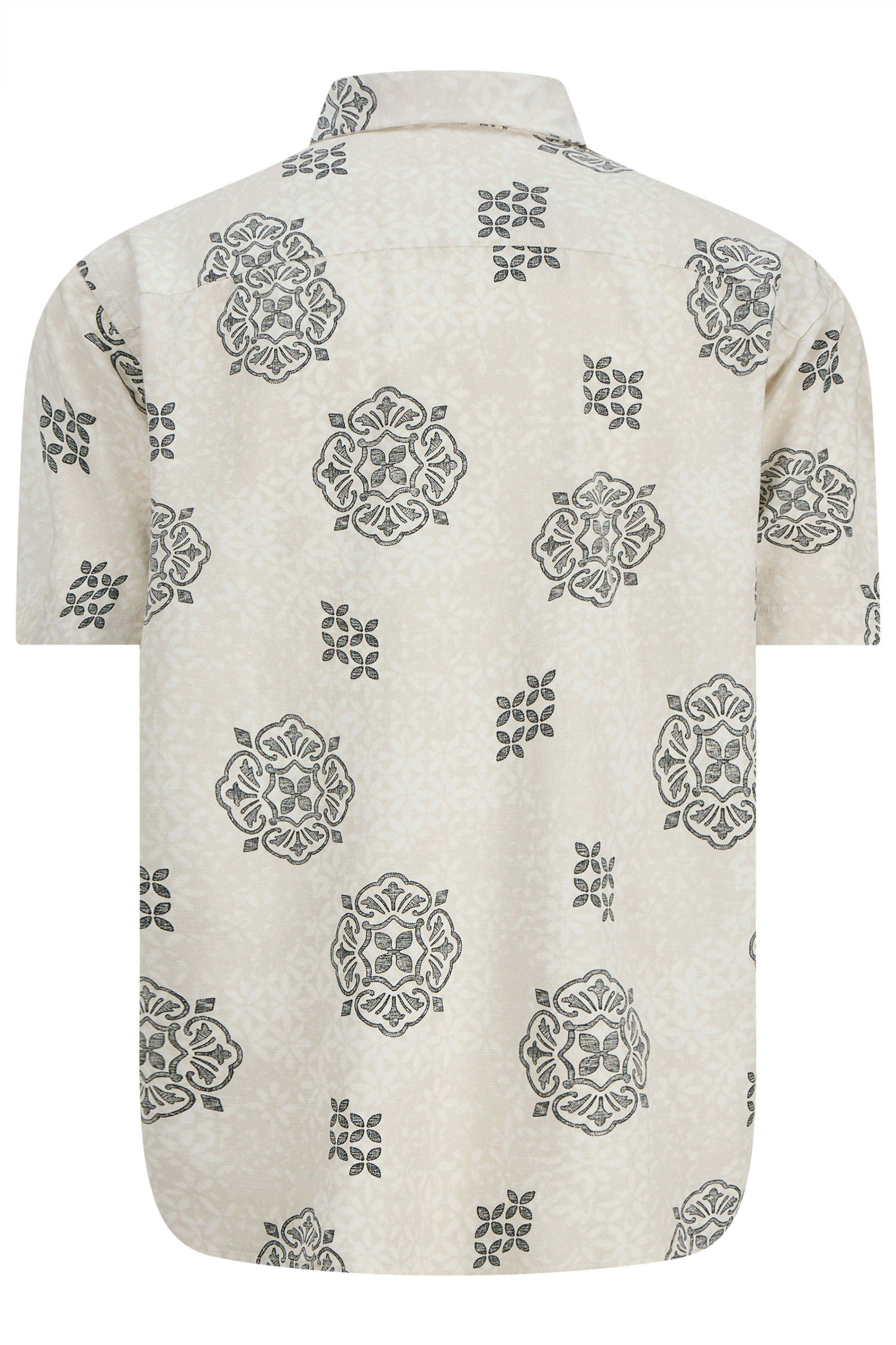 JACK & JONES Big & Tall Natural Abstract Print Short Sleeve Shirt | BadRhino 4