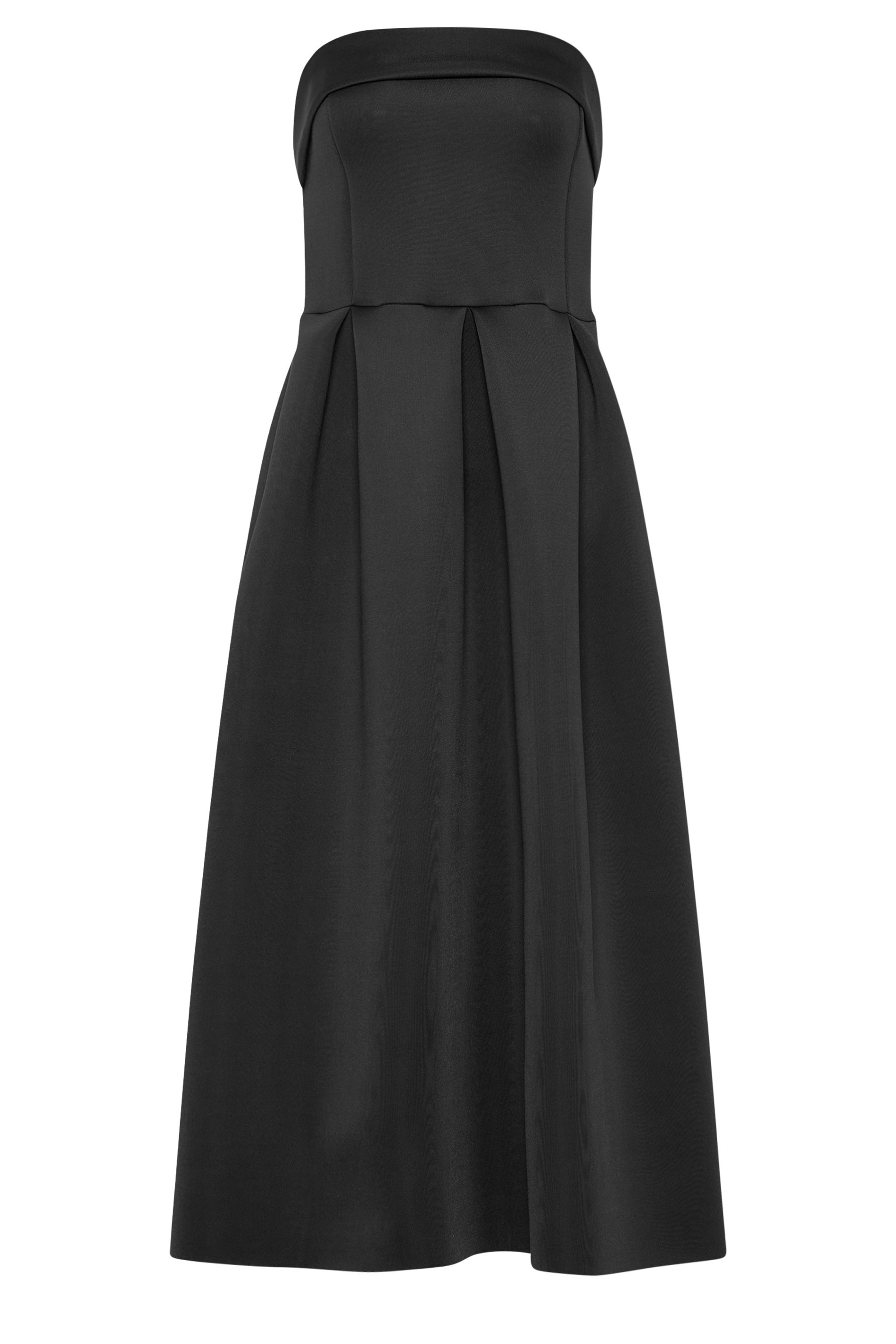 LTS Tall Women's Black Pleated Bandeau Midi Dress | Long Tall Sally 5