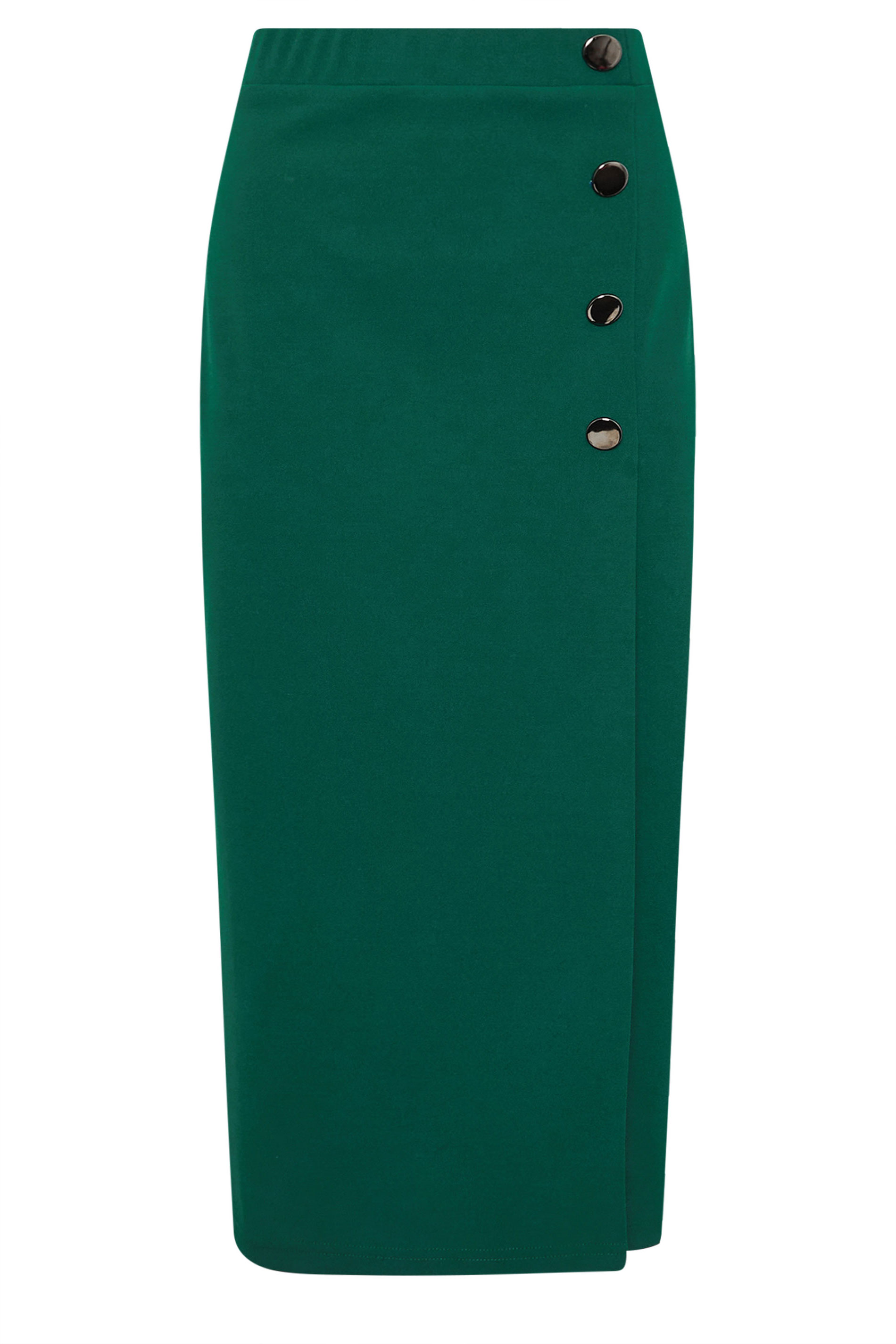 M&Co Teal Green Button Detail Midi Skirt | M&Co 6