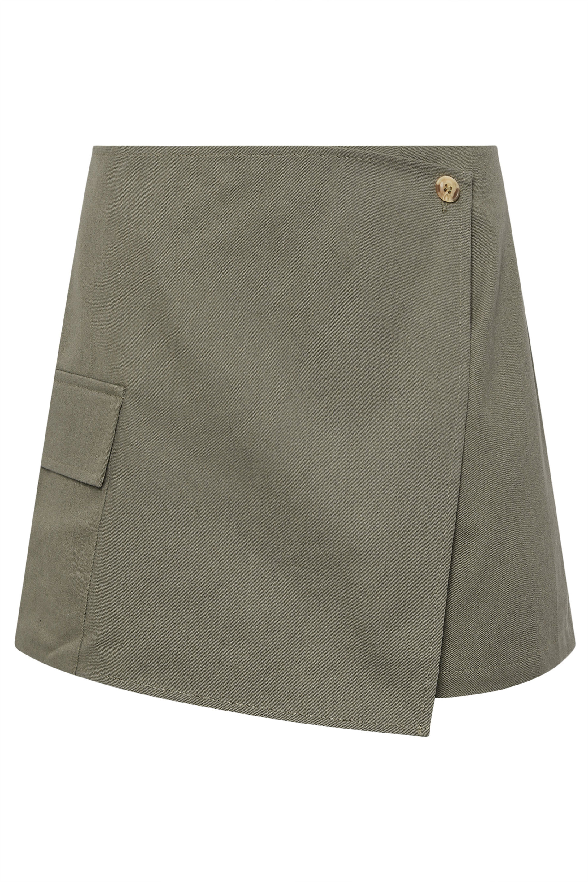 PixieGirl Petite Women's Khaki Green Cotton Cargo Pocket Skort | PixieGirl 8