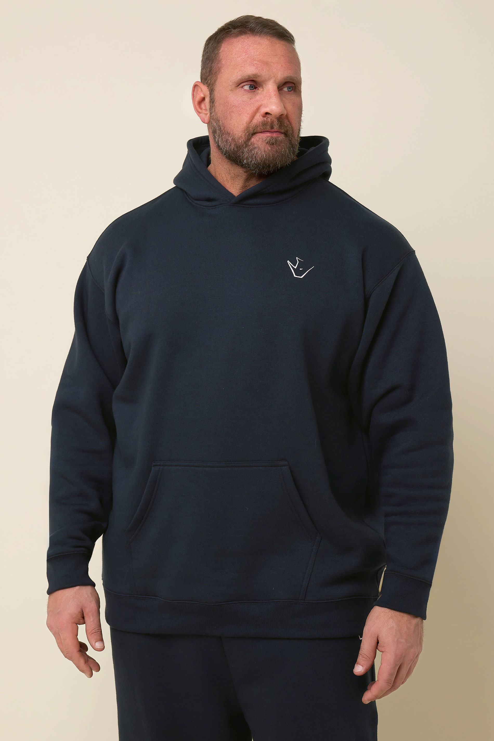 IronRhino Big & Tall Navy Blue 'Rest Day' Hoodie | BadRhino 1