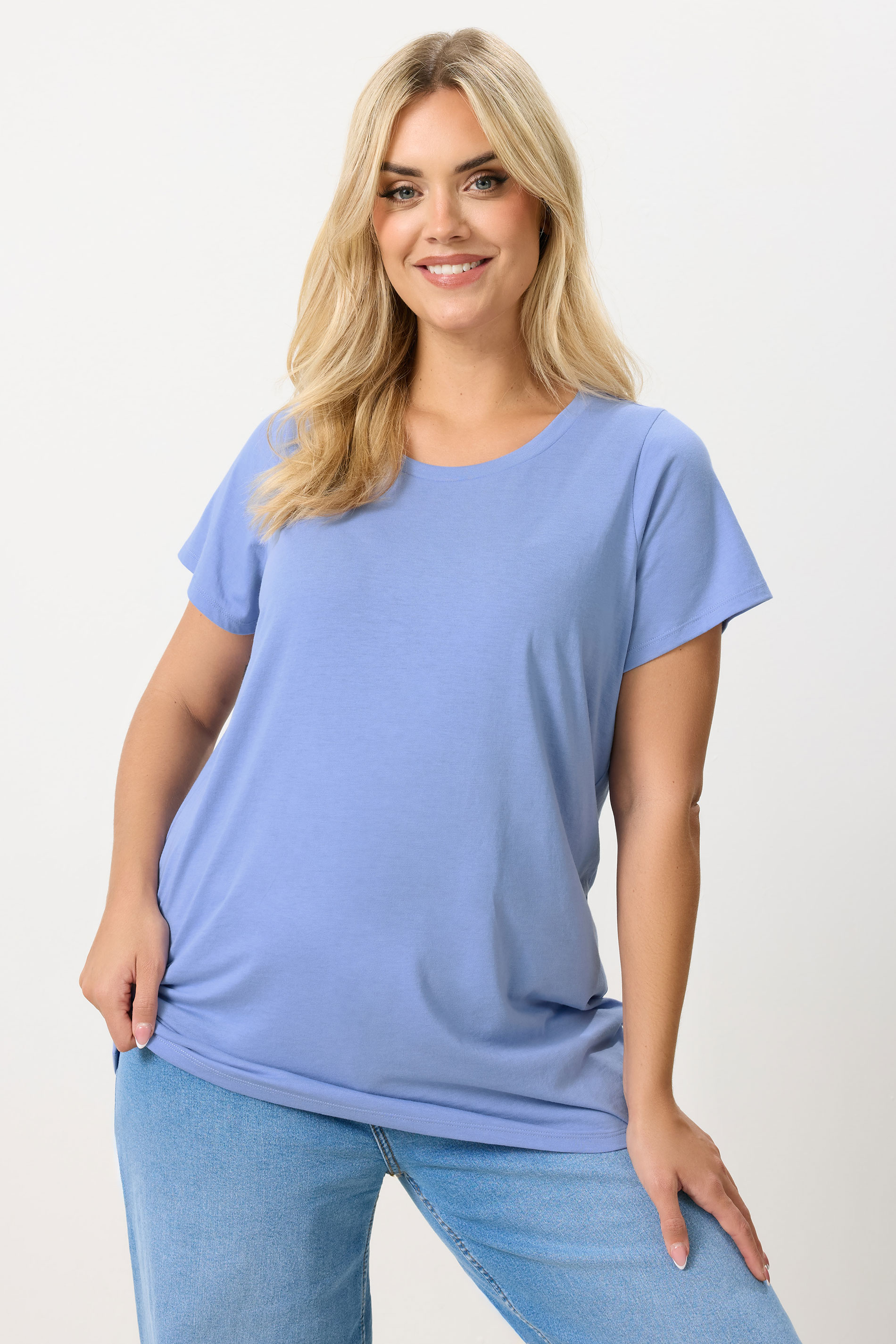 YOURS Plus Size Blue Core T-Shirt | Yours Clothing 3