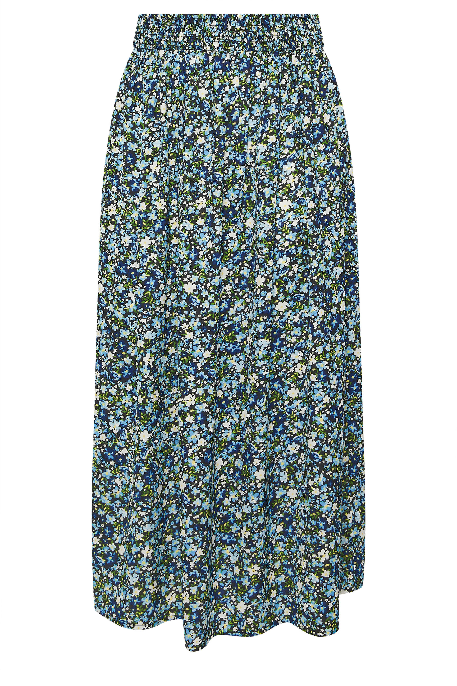 YOURS Plus Size Blue Ditsy Floral Midaxi Skirt | Yours Clothing 5