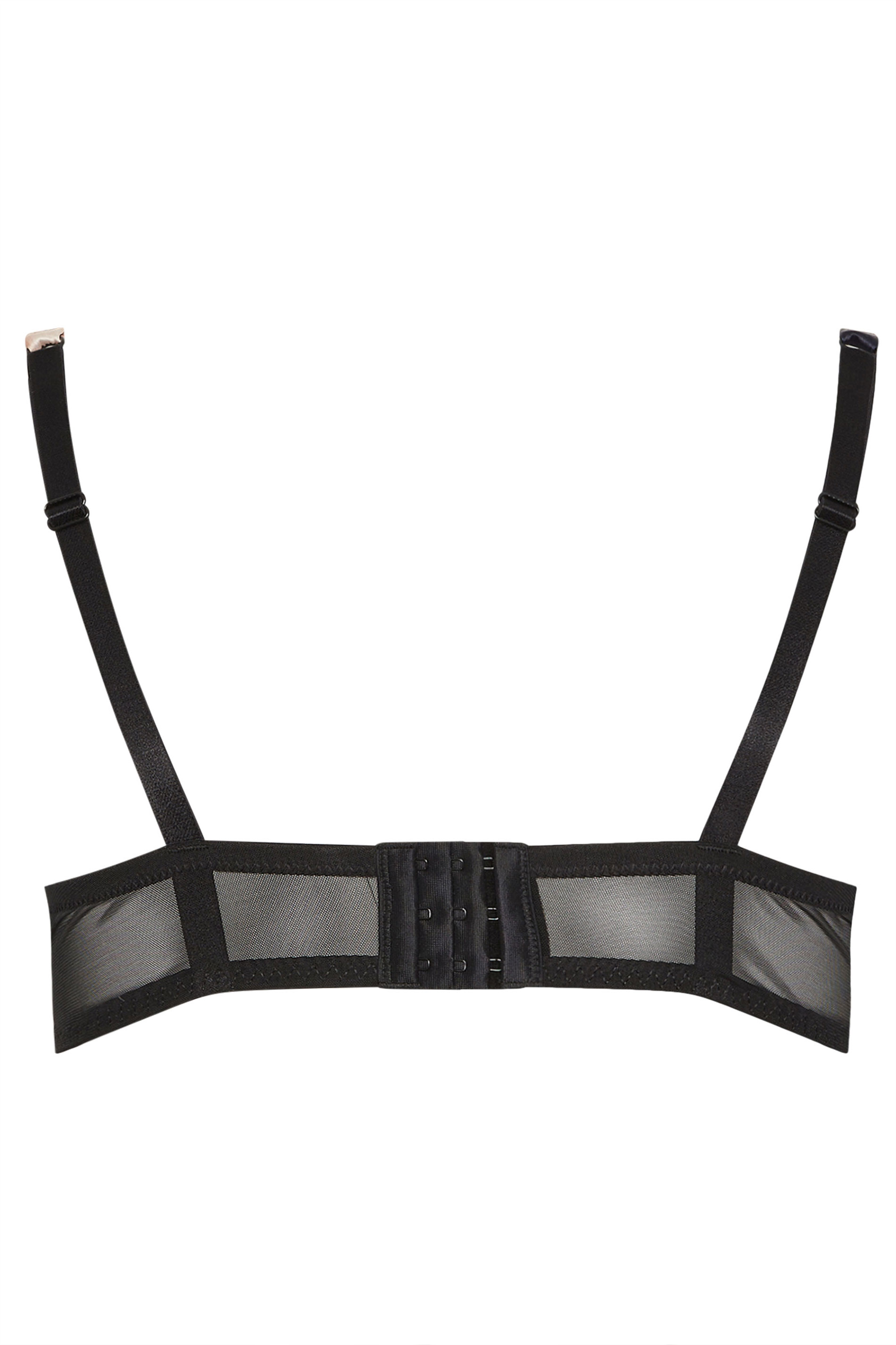 YOURS Plus Size Black Lace Leopard Trim Padded Bra | Yours Clothing 6