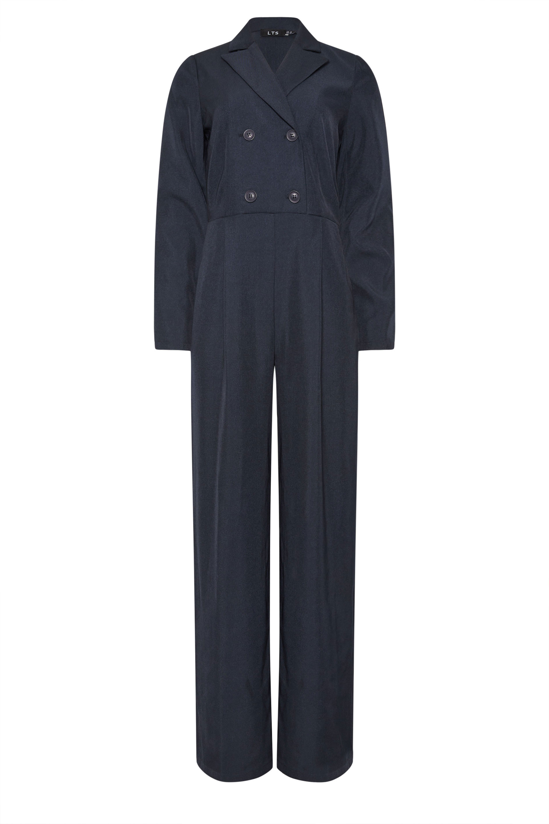 LTS Tall Navy Blue Open Collar Wide Leg Jumpsuit | Long Tall Sally 5