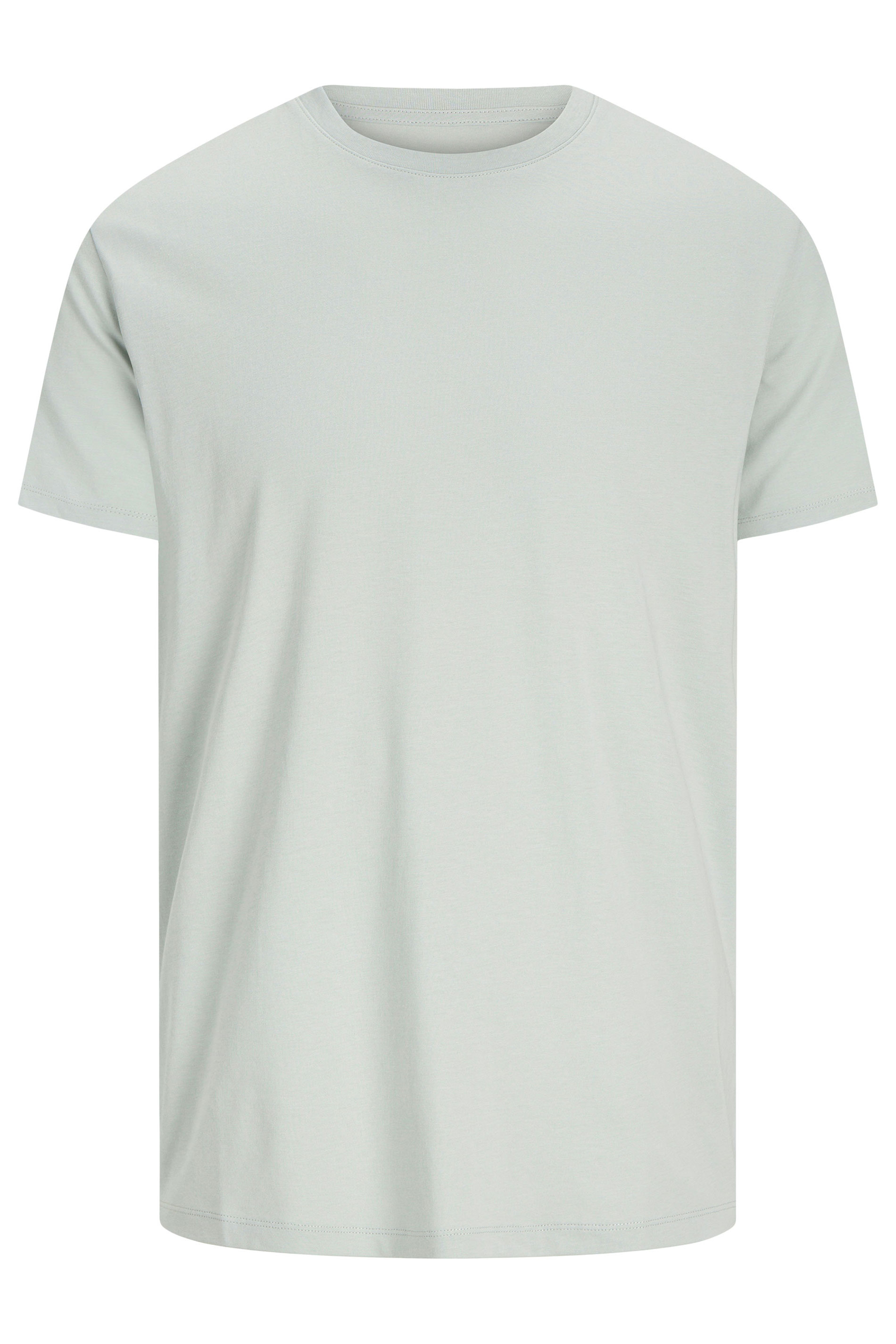 JACK & JONES Big & Tall Purtain Grey Basic T-Shirt | BadRhino 1