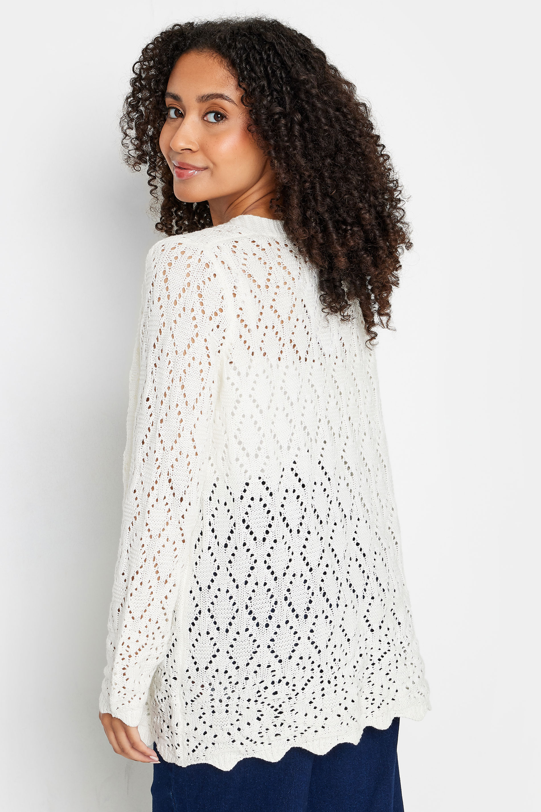 M&Co Petite Ivory White Crochet Cardigan | M&Co 3