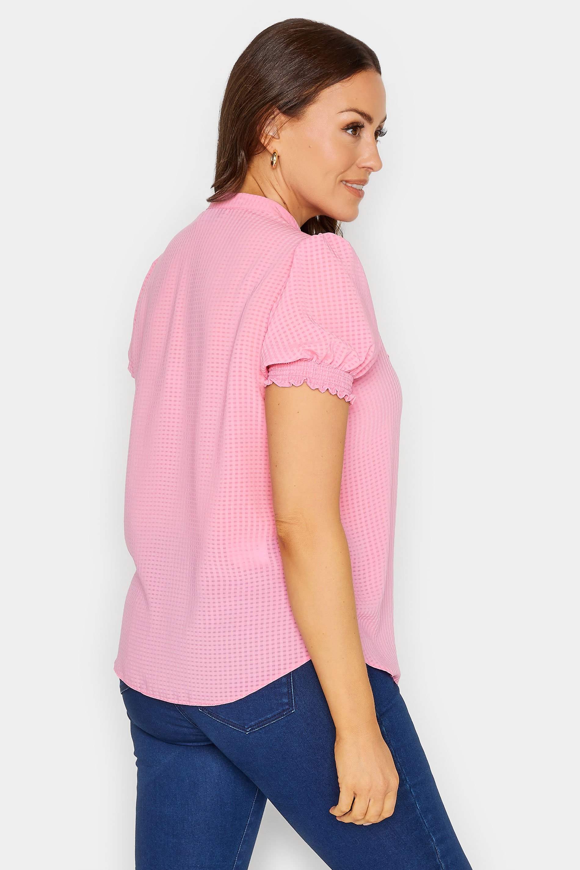 M&Co Pink Check Frill Blouse | M&Co 3