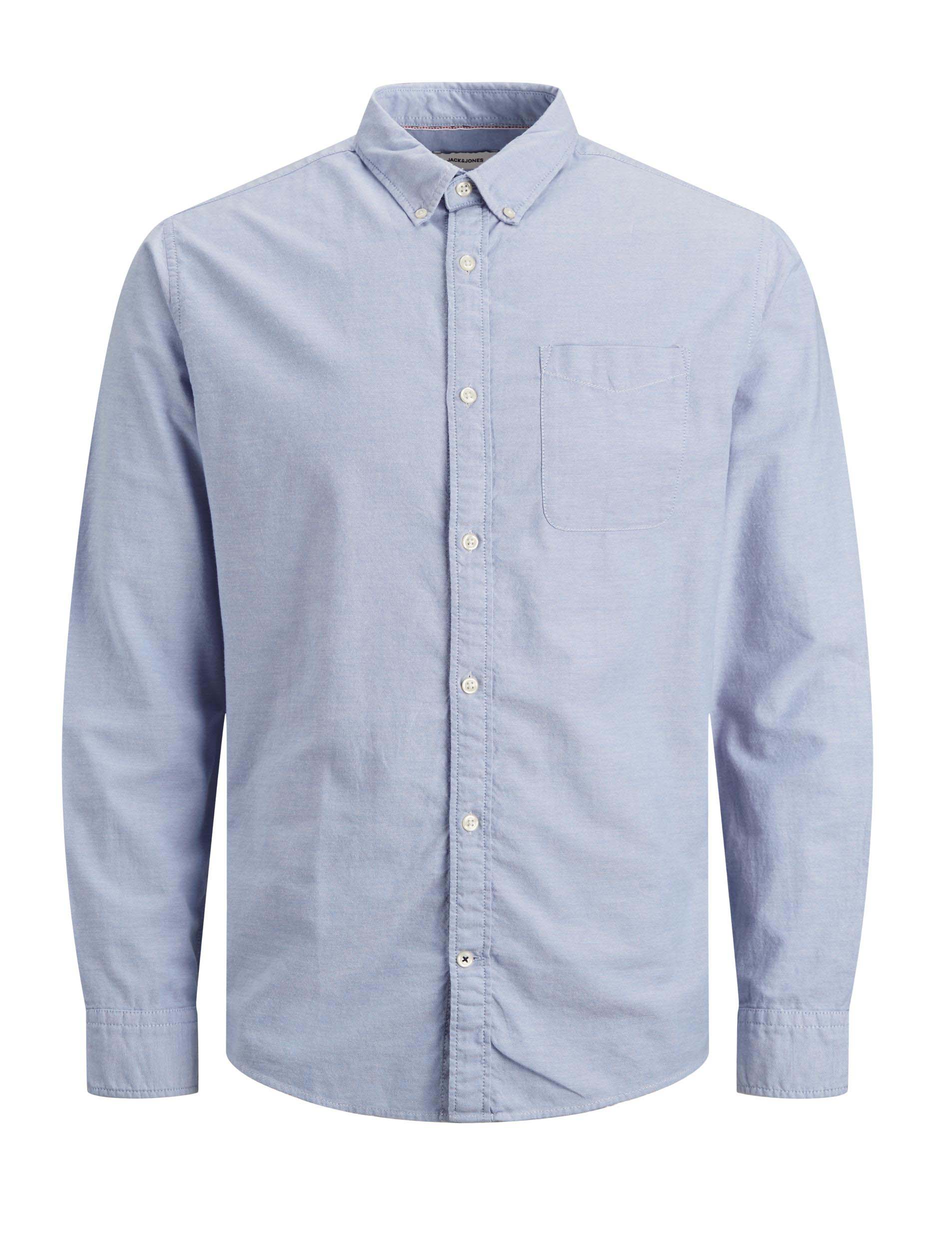 JACK & JONES Big & Tall Light Blue Oxford Shirt | BadRhino 1