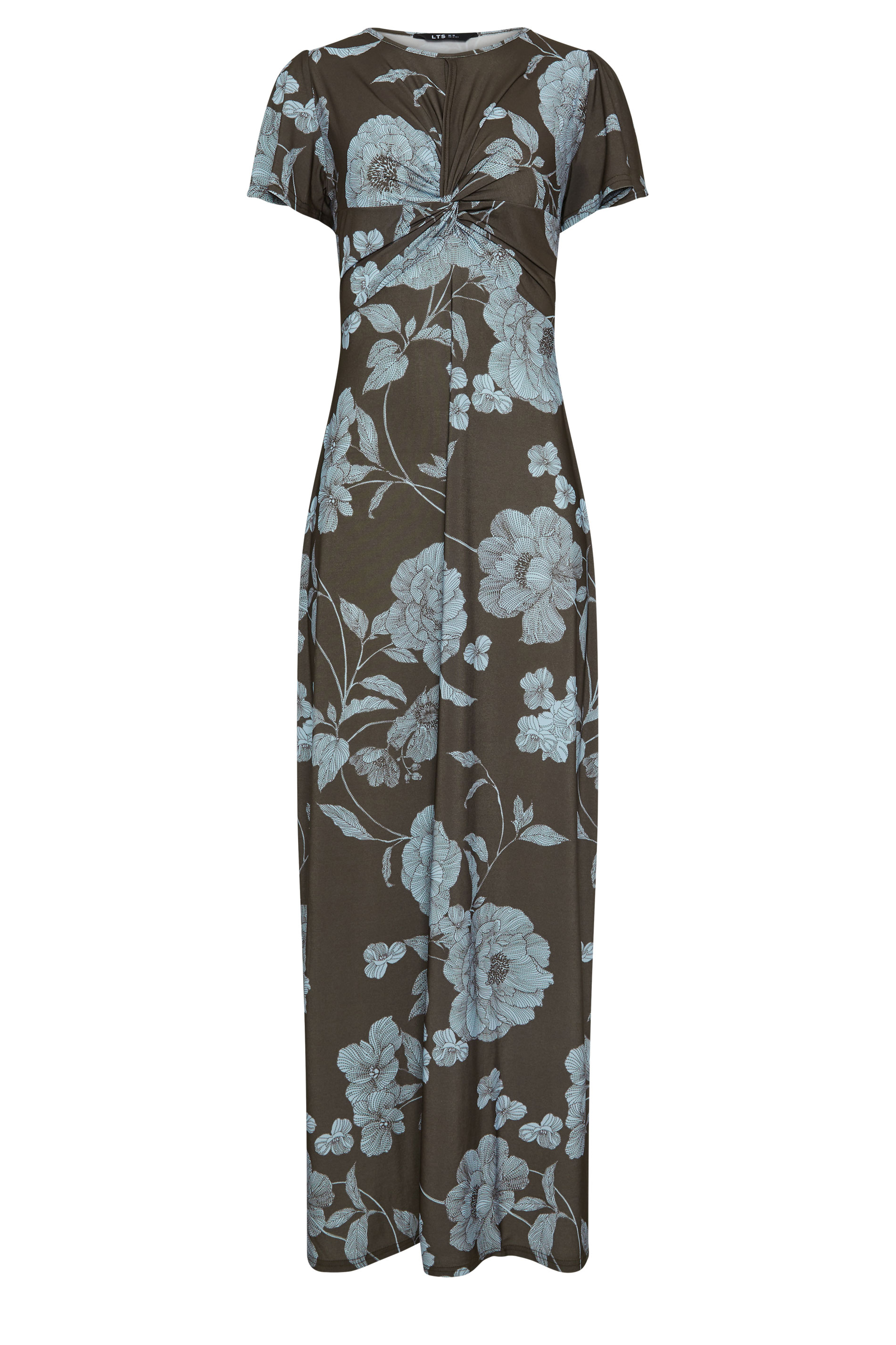 LTS Tall Chocolate Brown Floral Twist Front Maxi Dress | LongTallSally 5
