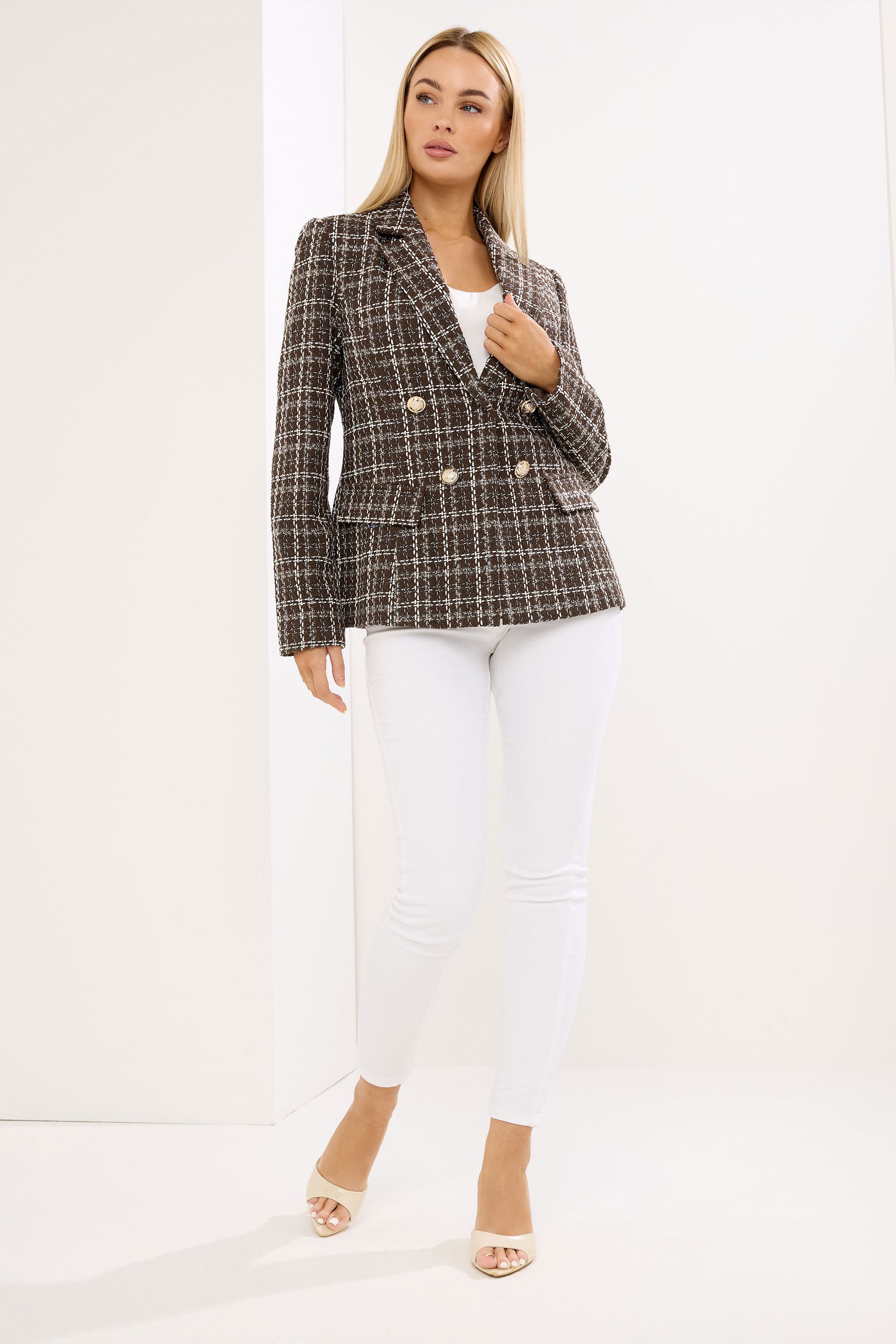 STAR Chocolate Brown Checked Blazer | StarByJM 1