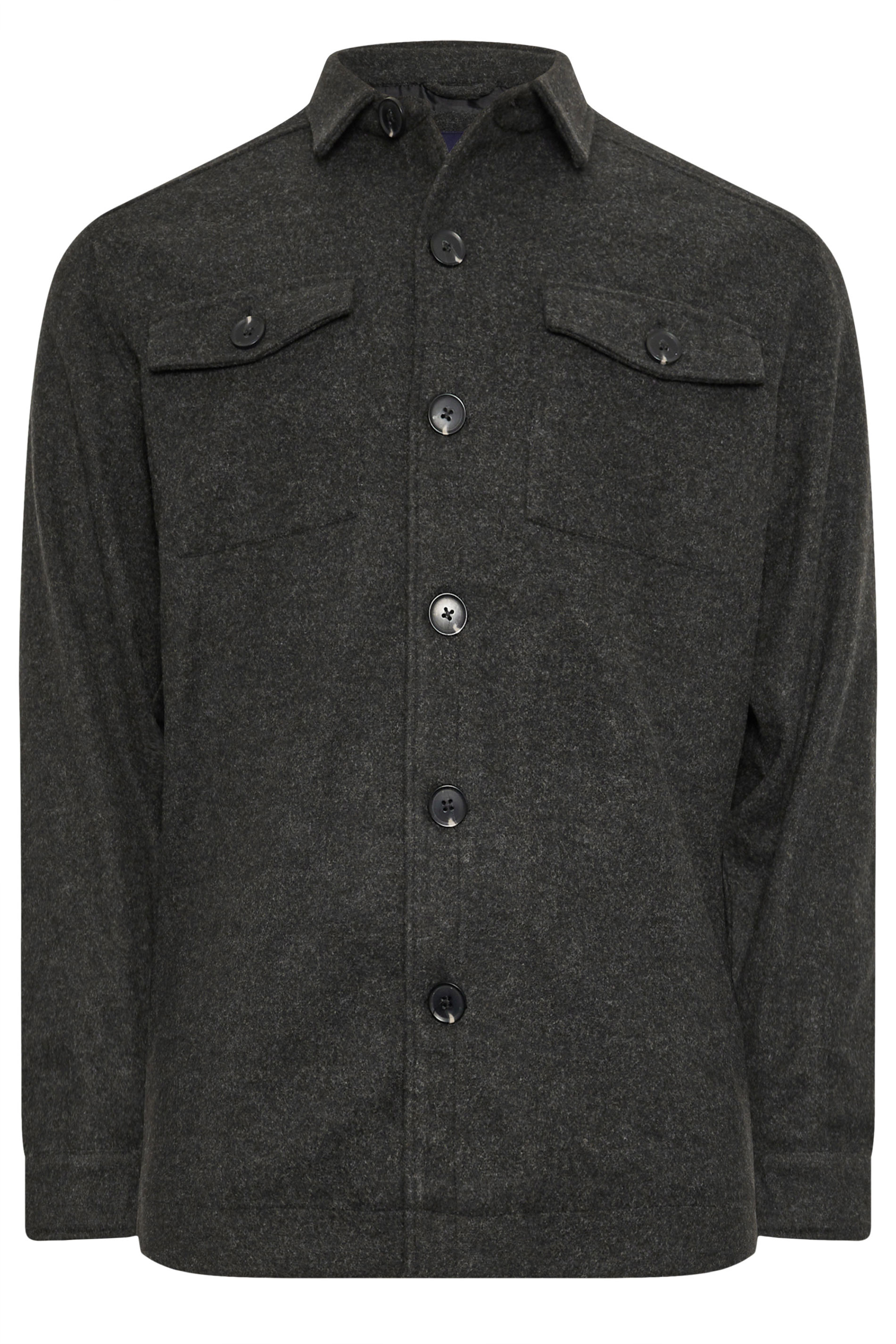 BadRhino Big & Tall Charcoal Grey Premium Button Down Shacket | BadRhino 6