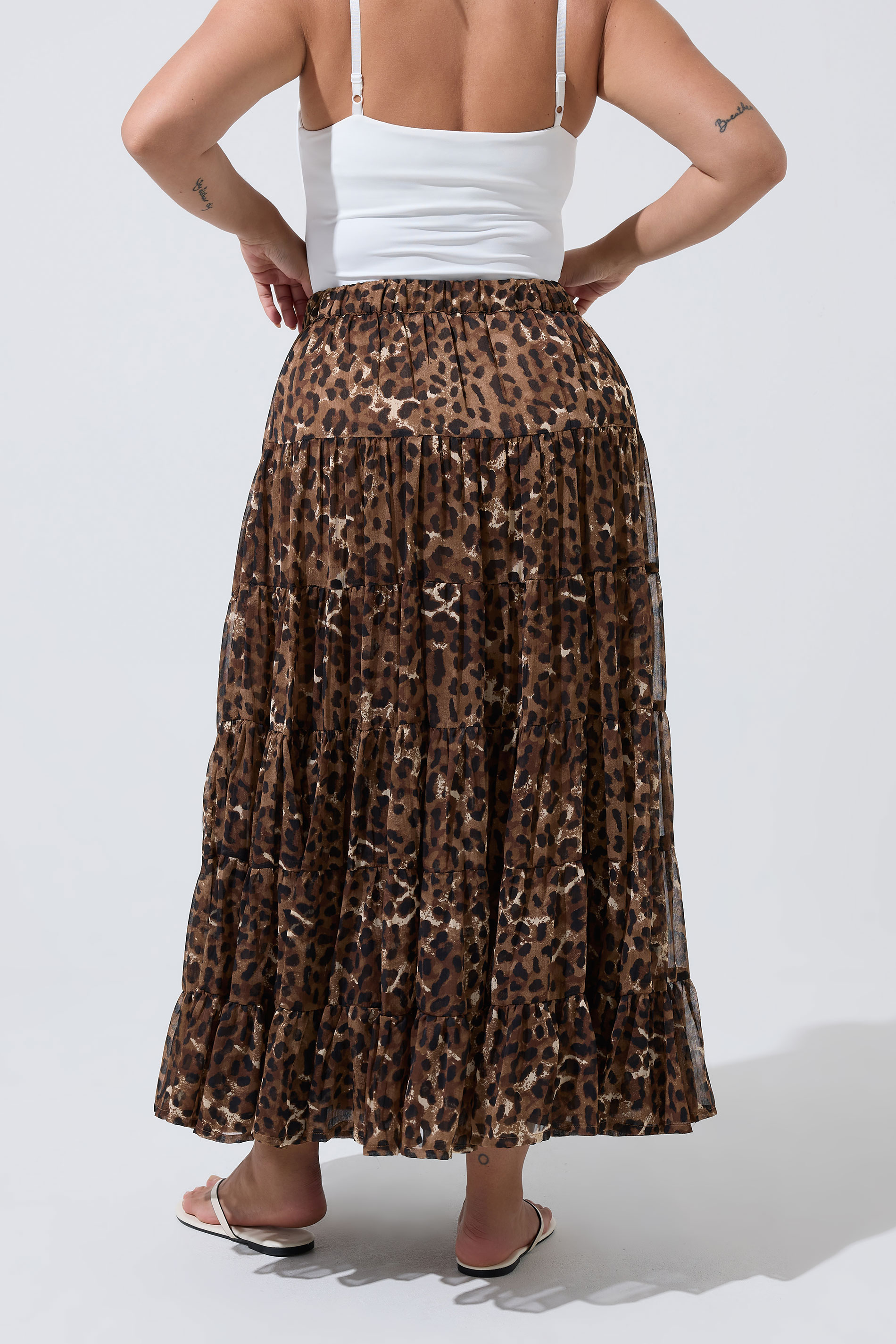 LIMITED COLLECTION Plus Size Brown Leopard Print Skirt | Yours Clothing 2