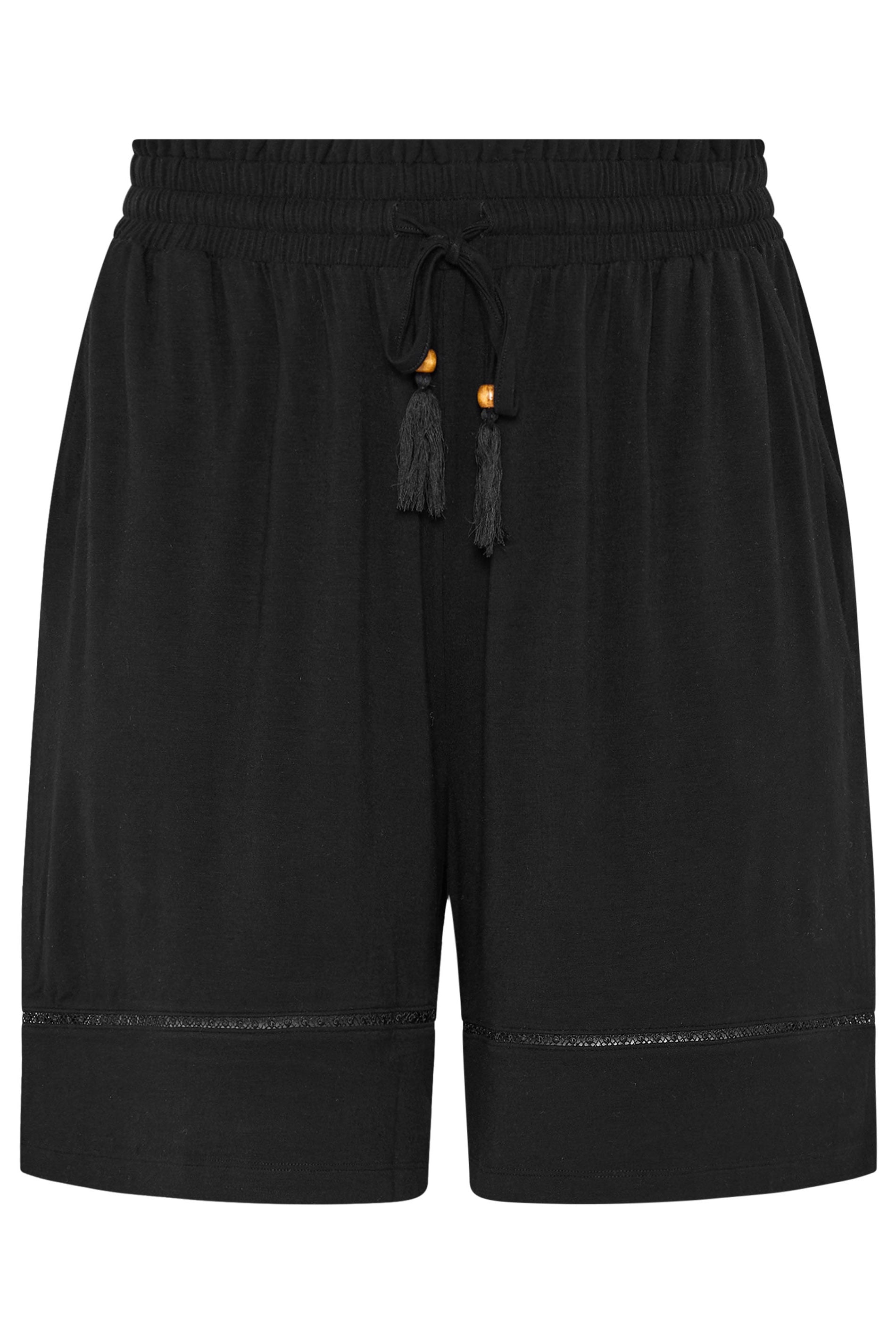 YOURS Plus Size Black Ladder Insert Shorts | Yours Clothing 6