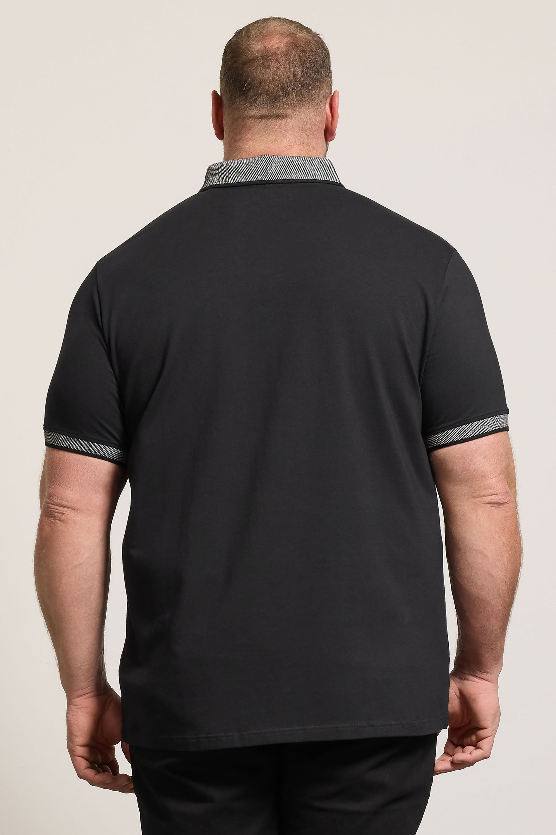 BadRhino Big & Tall Black Chambray Pocket Polo Shirt | BadRhino 4
