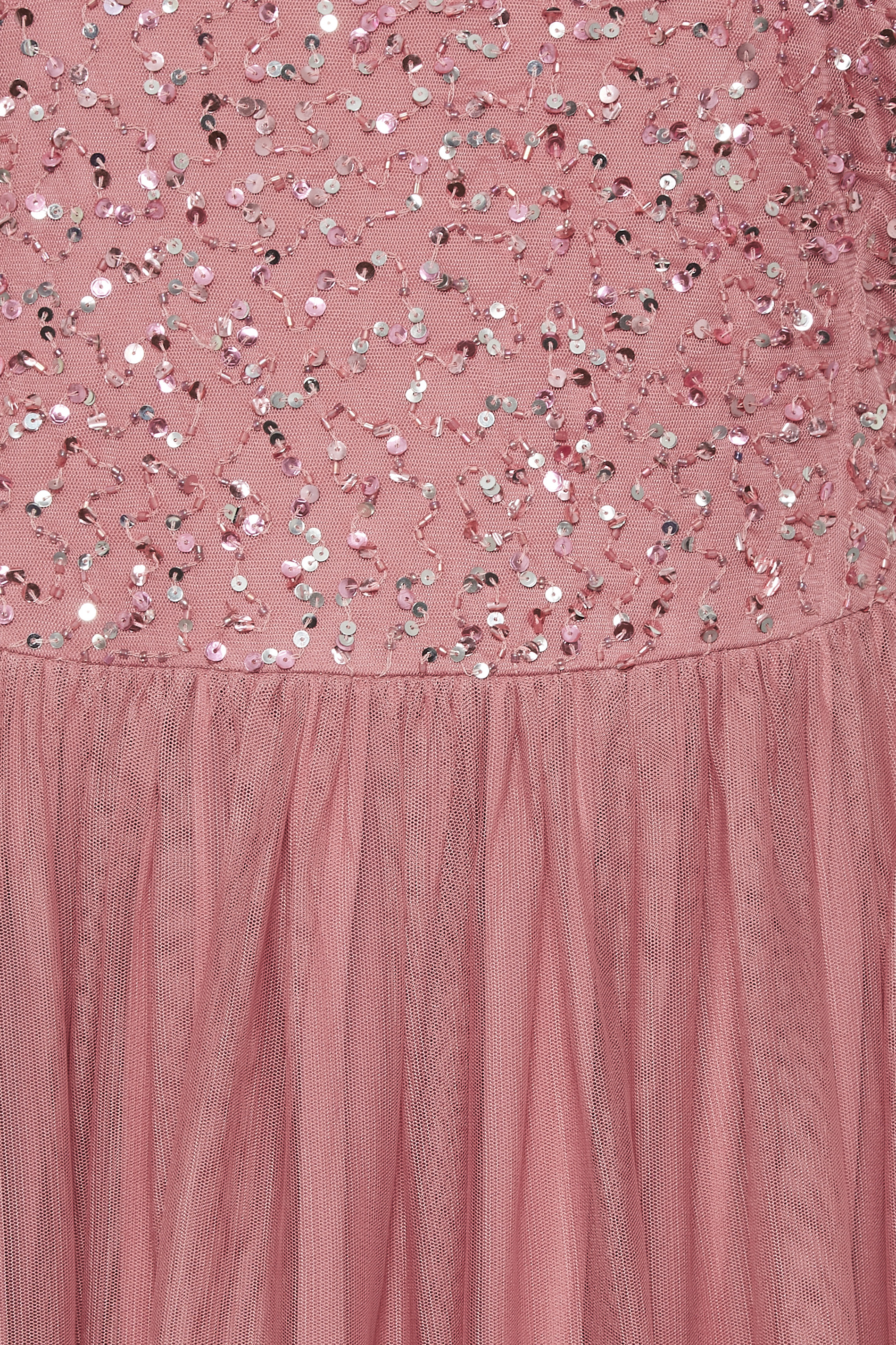 LUXE Plus Size Dark Pink Sequin Hand Embellished Maxi Dress | Yours Clothing  5