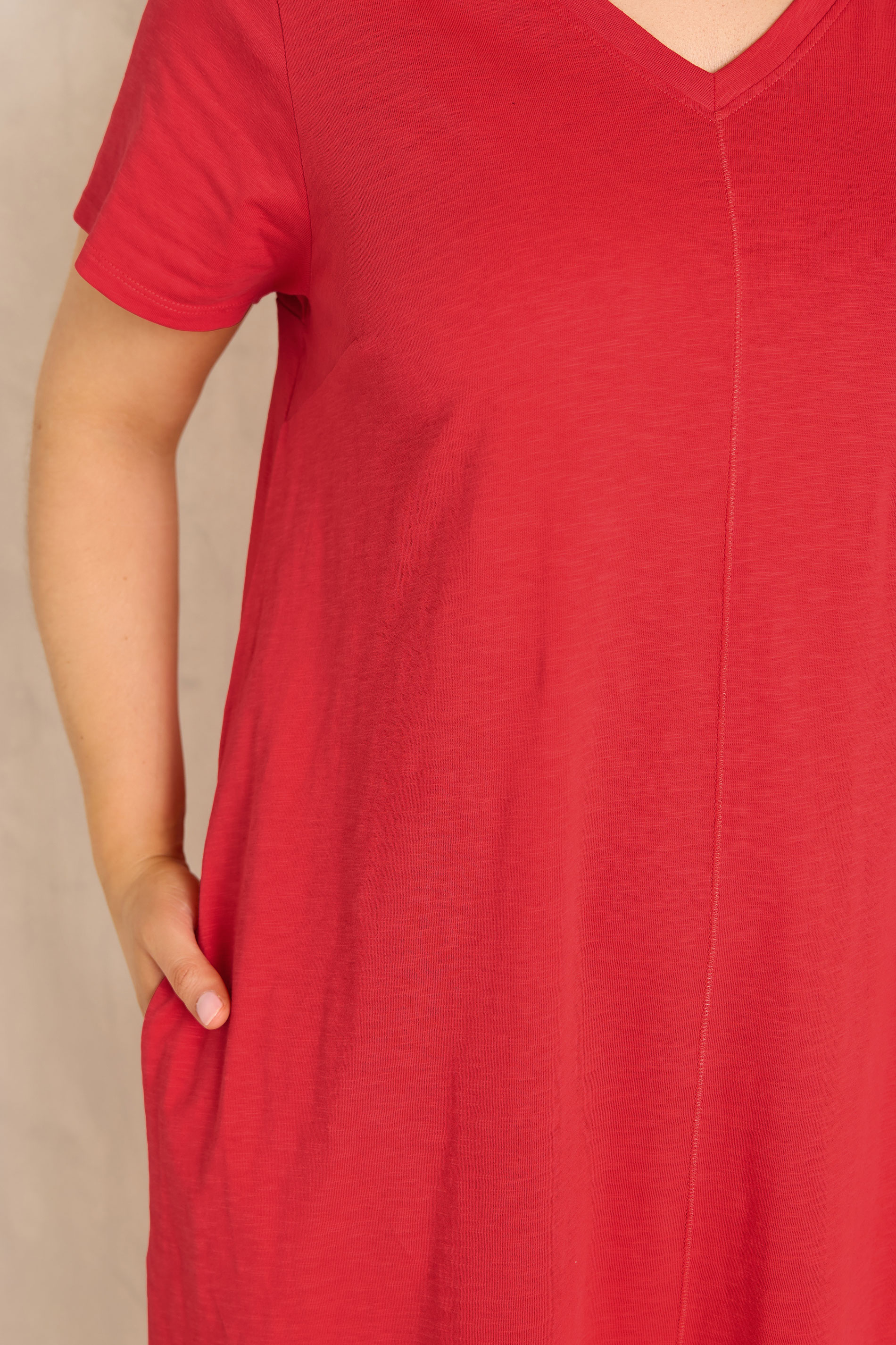 EVANS Plus Size Red Premium Cotton Dress | Evans 4