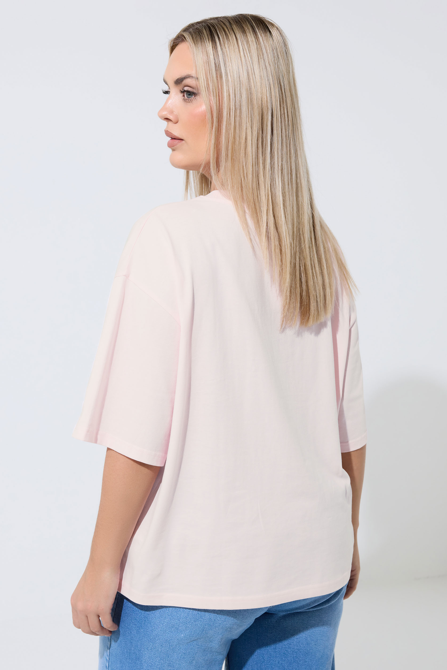LIMITED COLLECTION Plus Size Pink 'All You Need Is Love & Flowers' T-Shirt | Yours Clothing 2