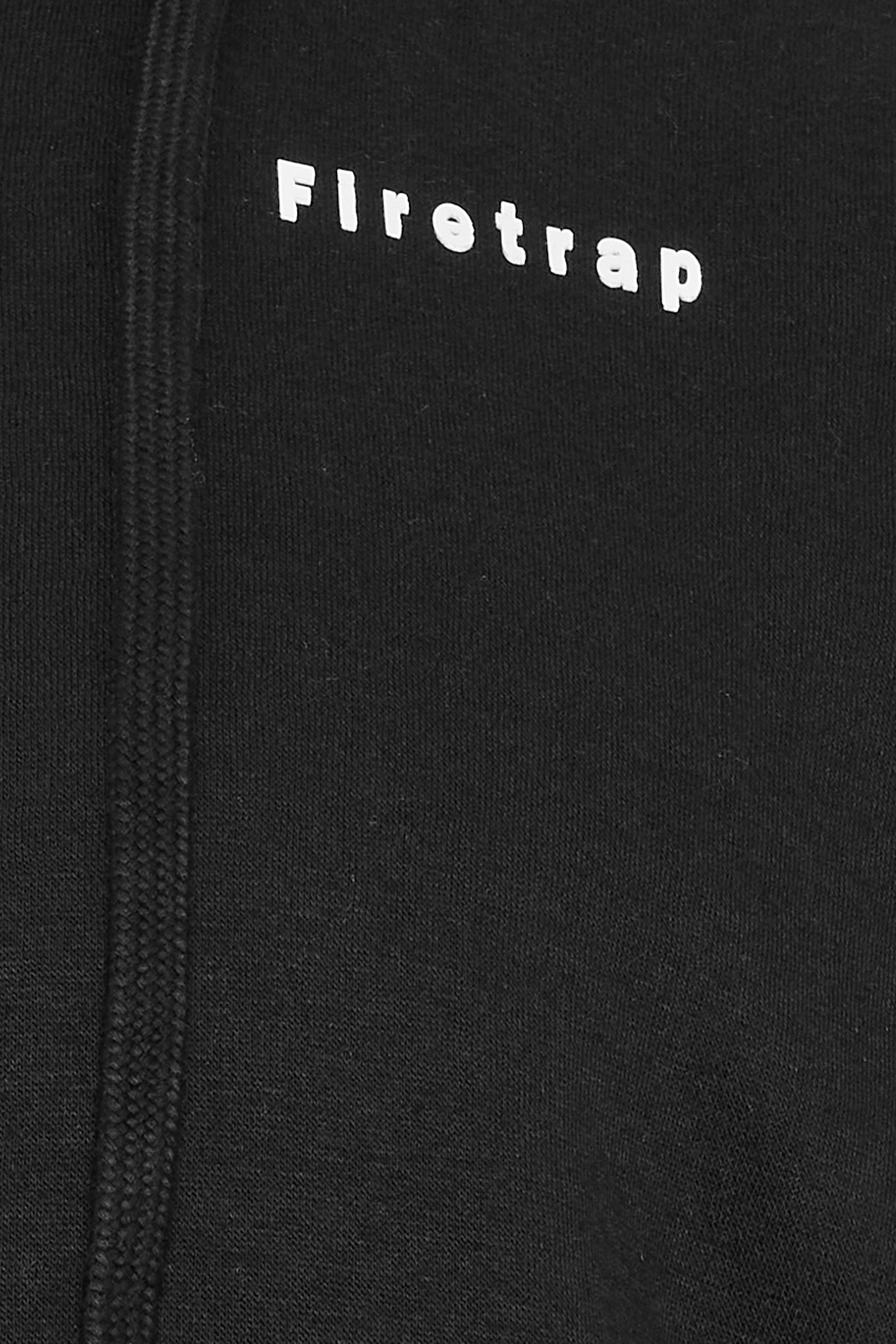 FIRETRAP Big & Tall Black Zip Through Hoodie | BadRhino 2