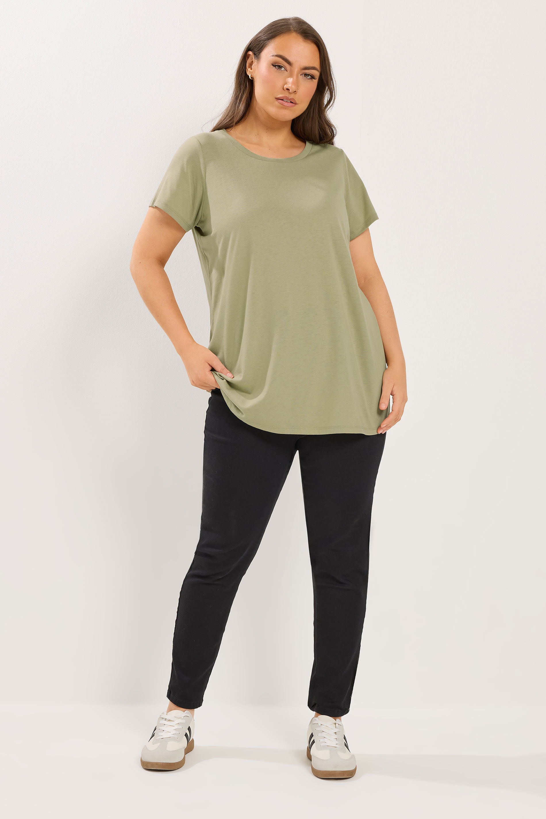 YOURSET 3 PACK Plus Size Chocolate Brown & Pink Core T-Shirts | Yours Clothing 5