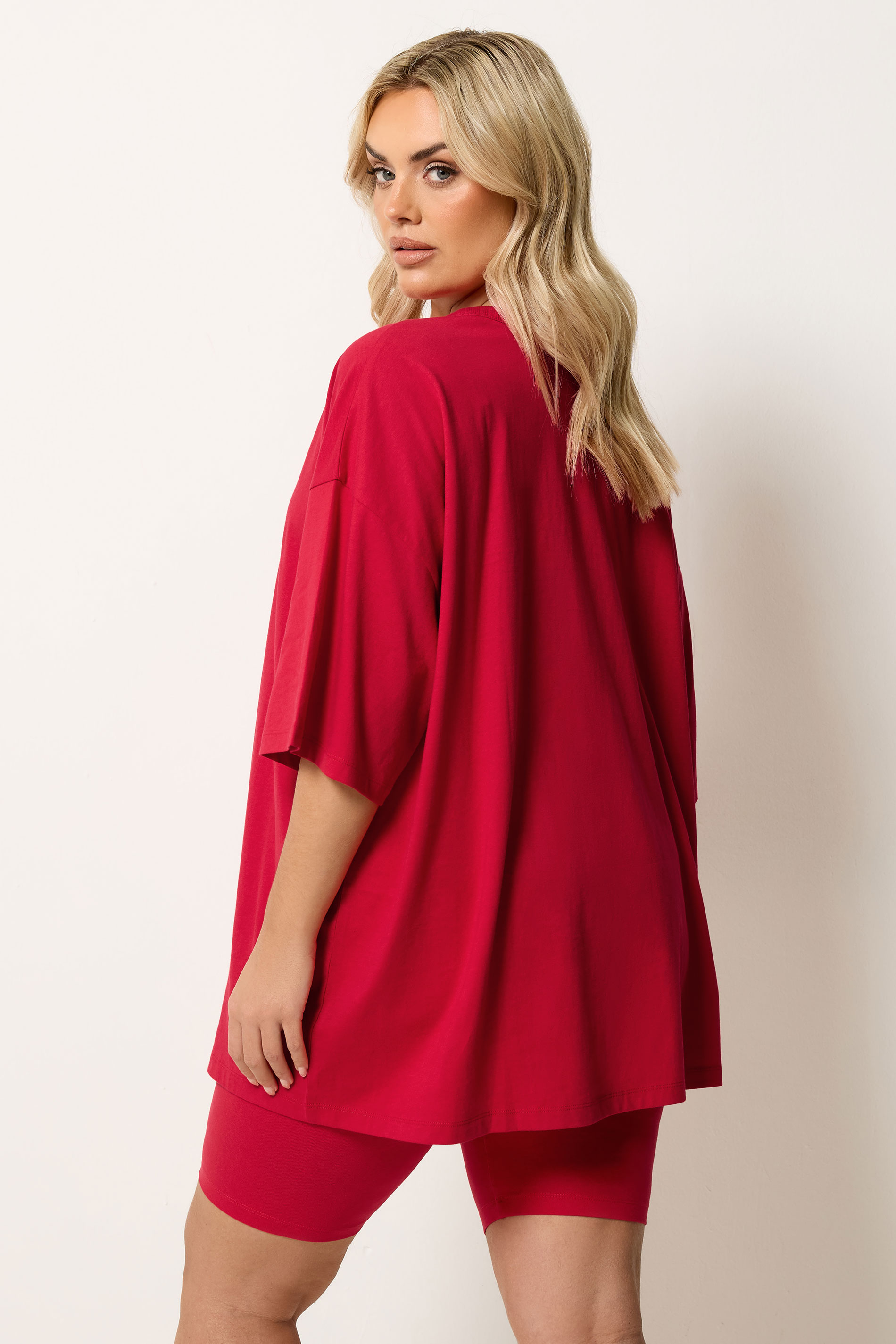 YOURS Plus Size Red Boxy T-Shirt | Yours Clothing 2
