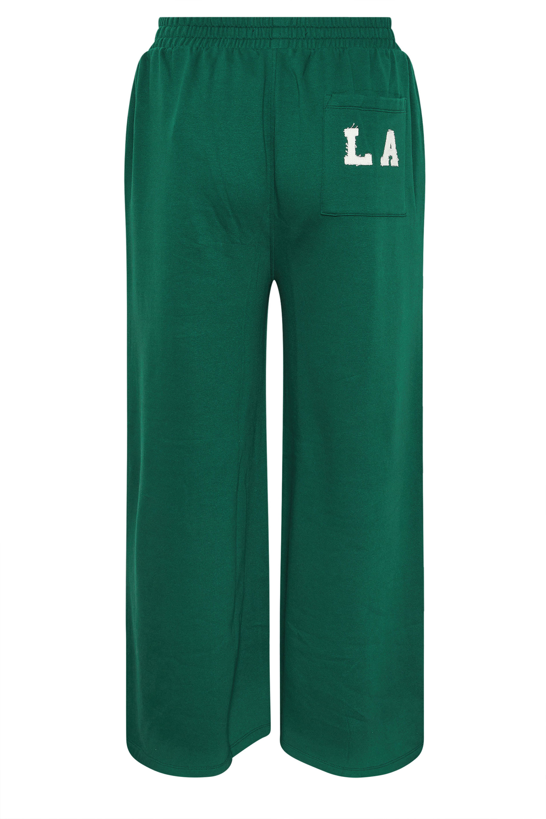 YOURS Plus Size Green 'LA' Wide Leg Joggers | Yours Clothing 7