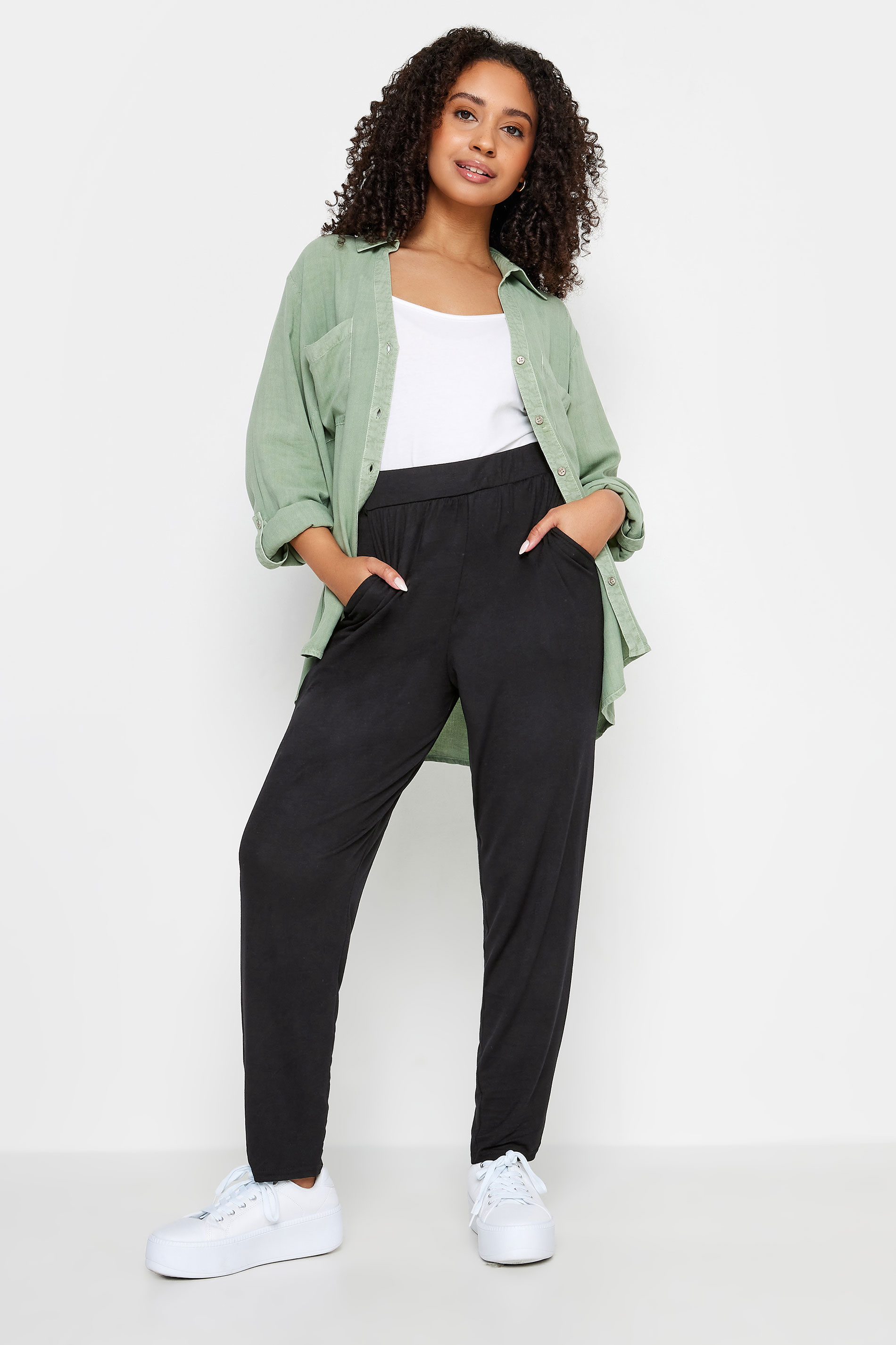 Cropped jersey trousers - Black - Ladies | H&M IN