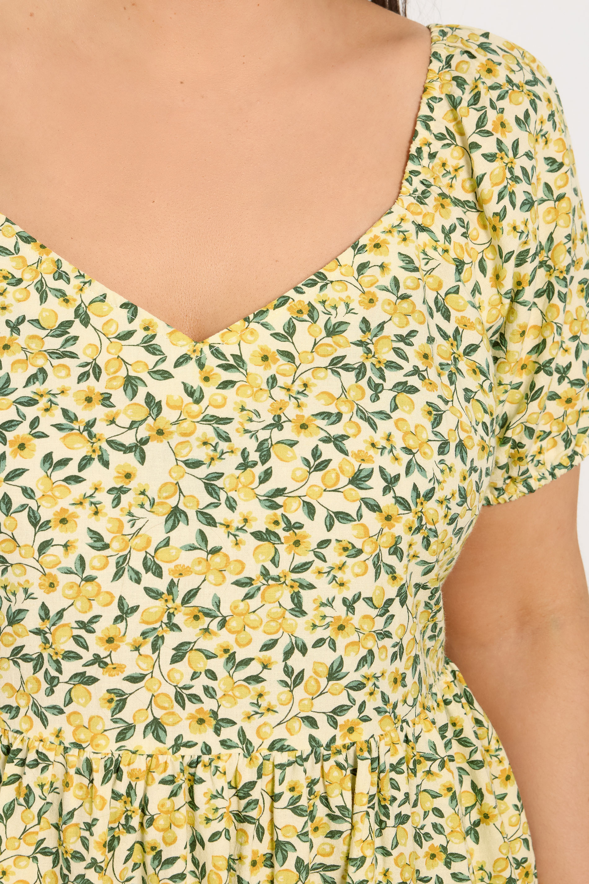 YOURS Plus Size Yellow Lemon Print Maxi Dress | Yours Clothing 5