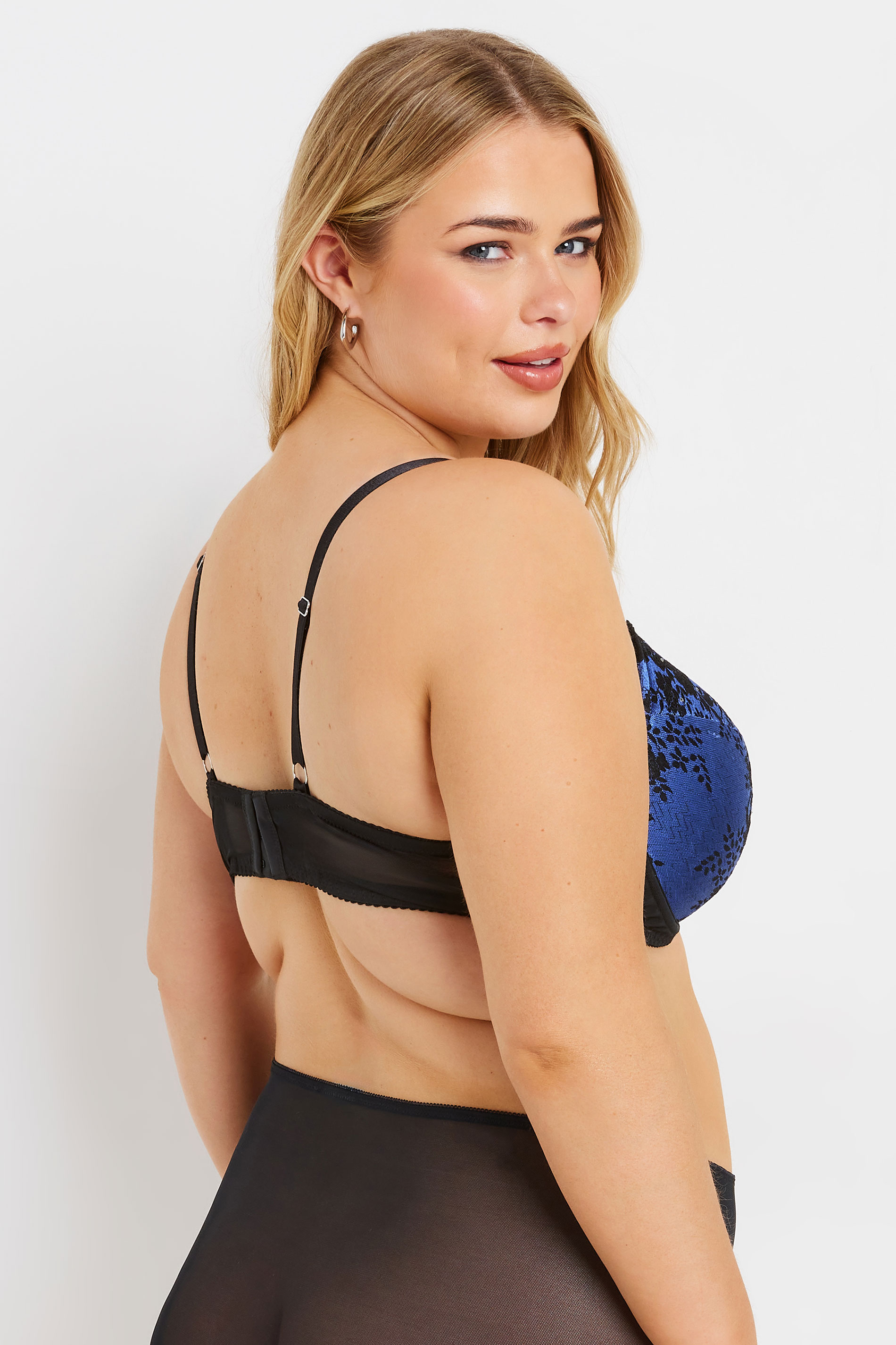 YOURS Plus Size Navy Blue Lace Padded Bra | Yours Clothing  2