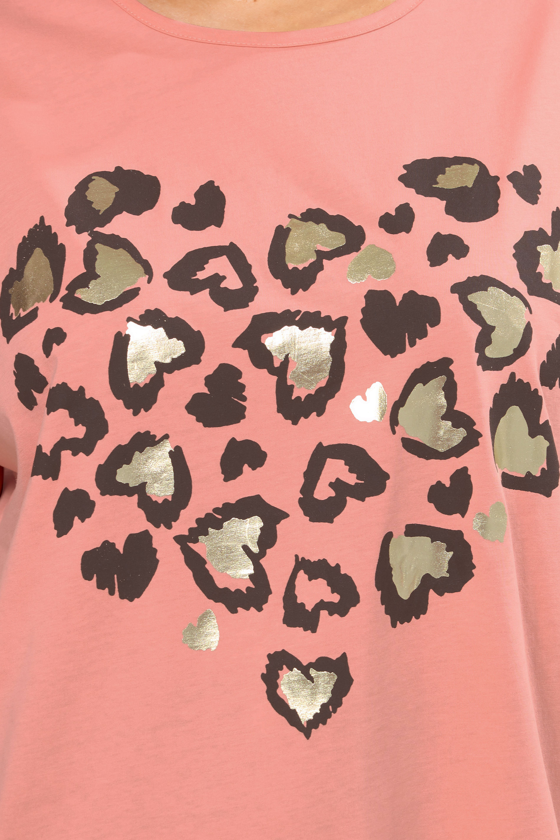 YOURS Plus Size Orange Leopard Heart T-Shirt | Yours Clothing 4