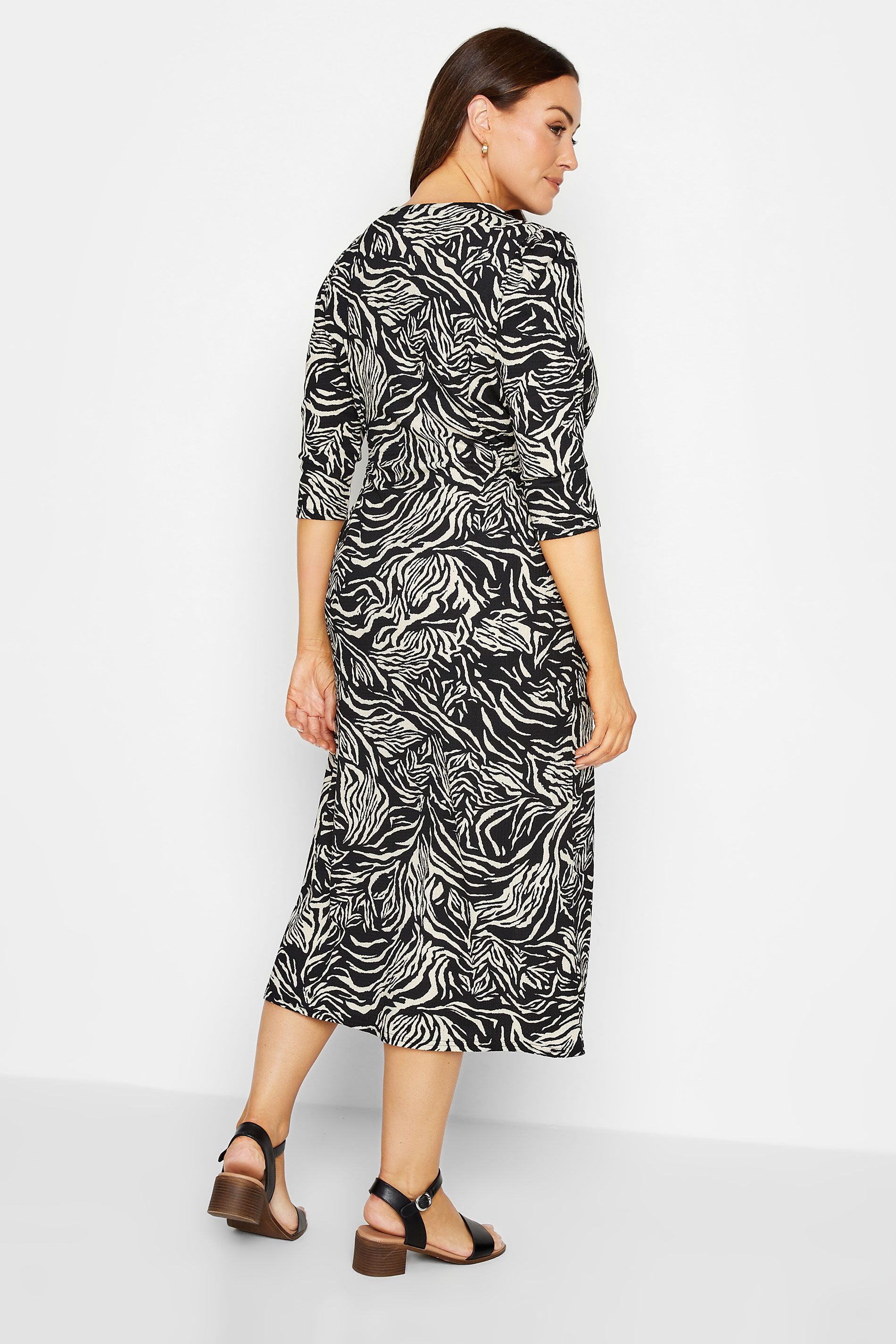 M&Co Black Zebra Print Button Through Midaxi Dress | M&Co 3