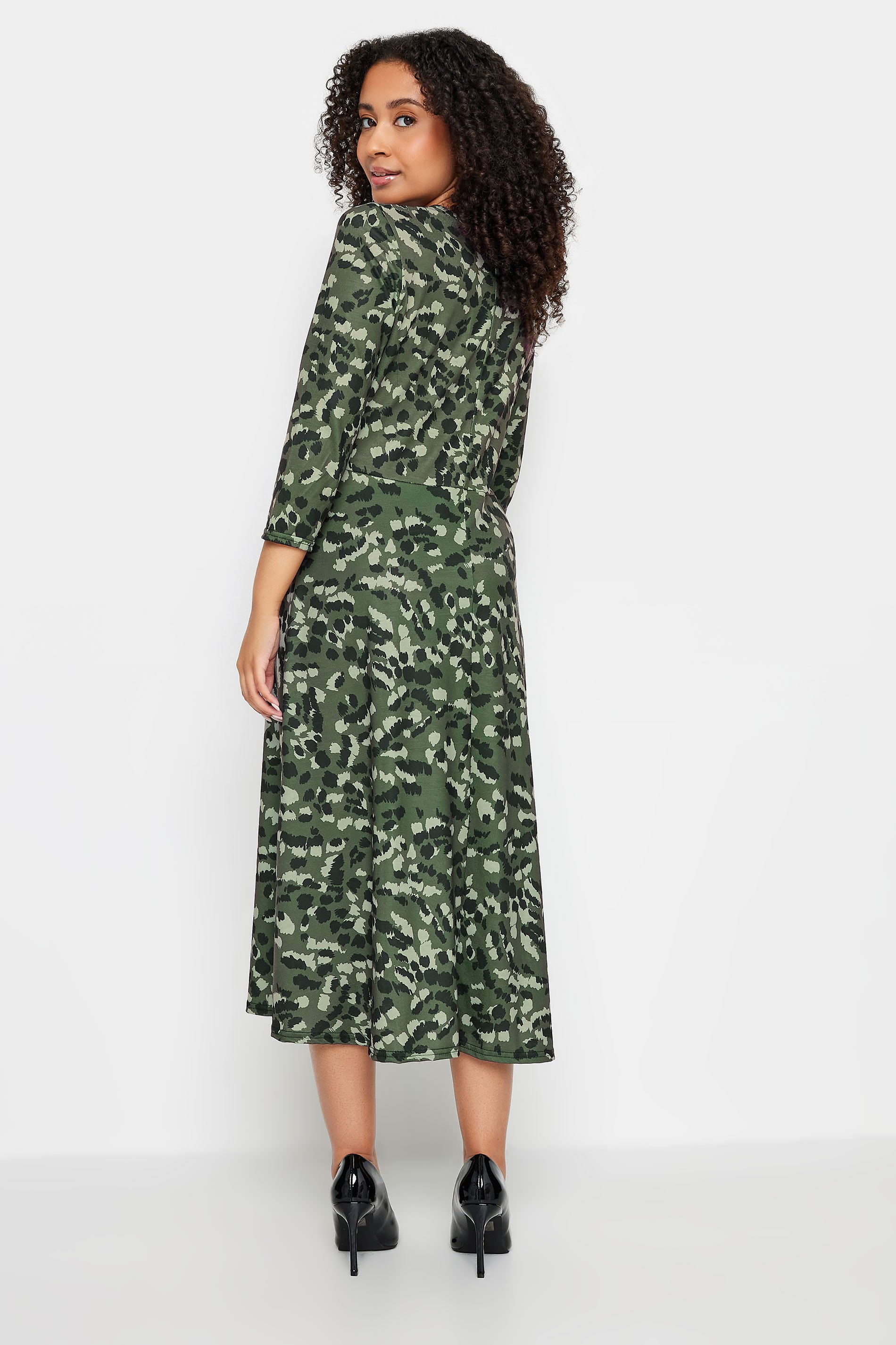 M&Co Petite Green Animal Print Wrap Dress | M&Co  3