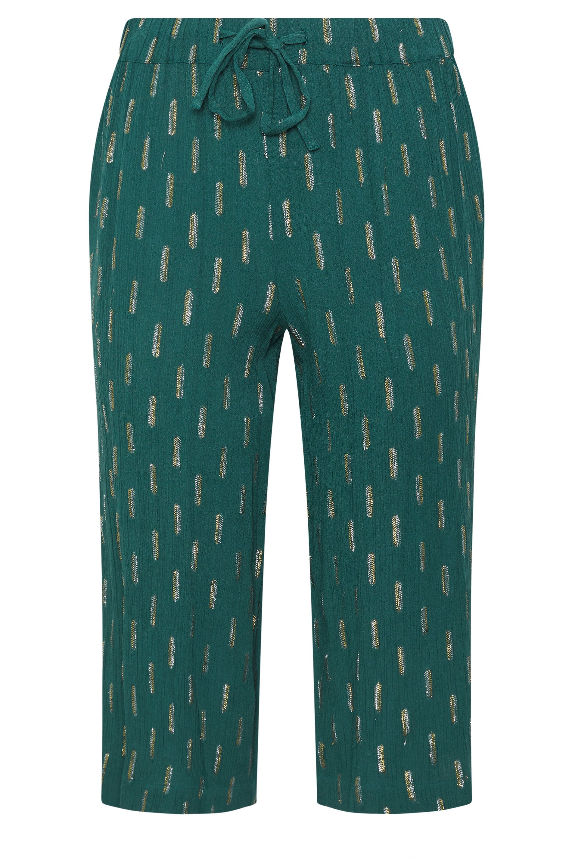 M&Co Petite Teal Green Foil Detail Cropped Trousers | M&Co 6