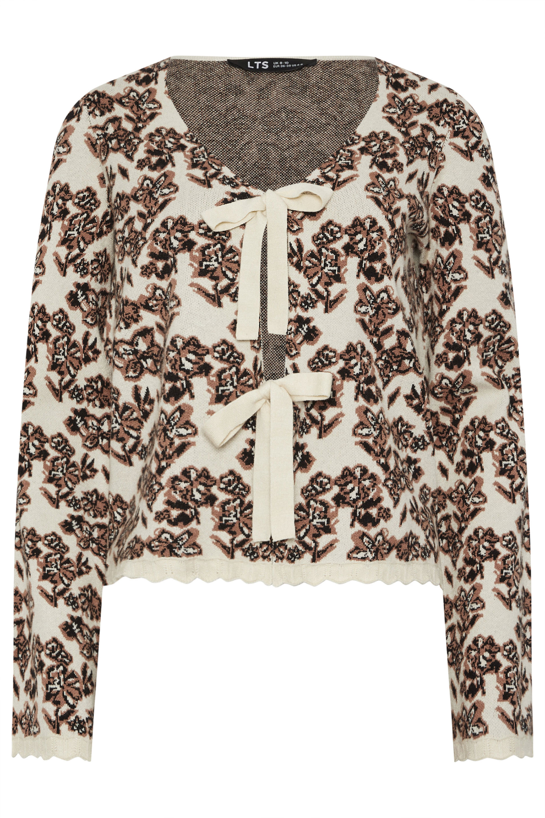 LTS Tall Women's Ivory White Floral Jacquard Cardigan | Long Tall Sally 5