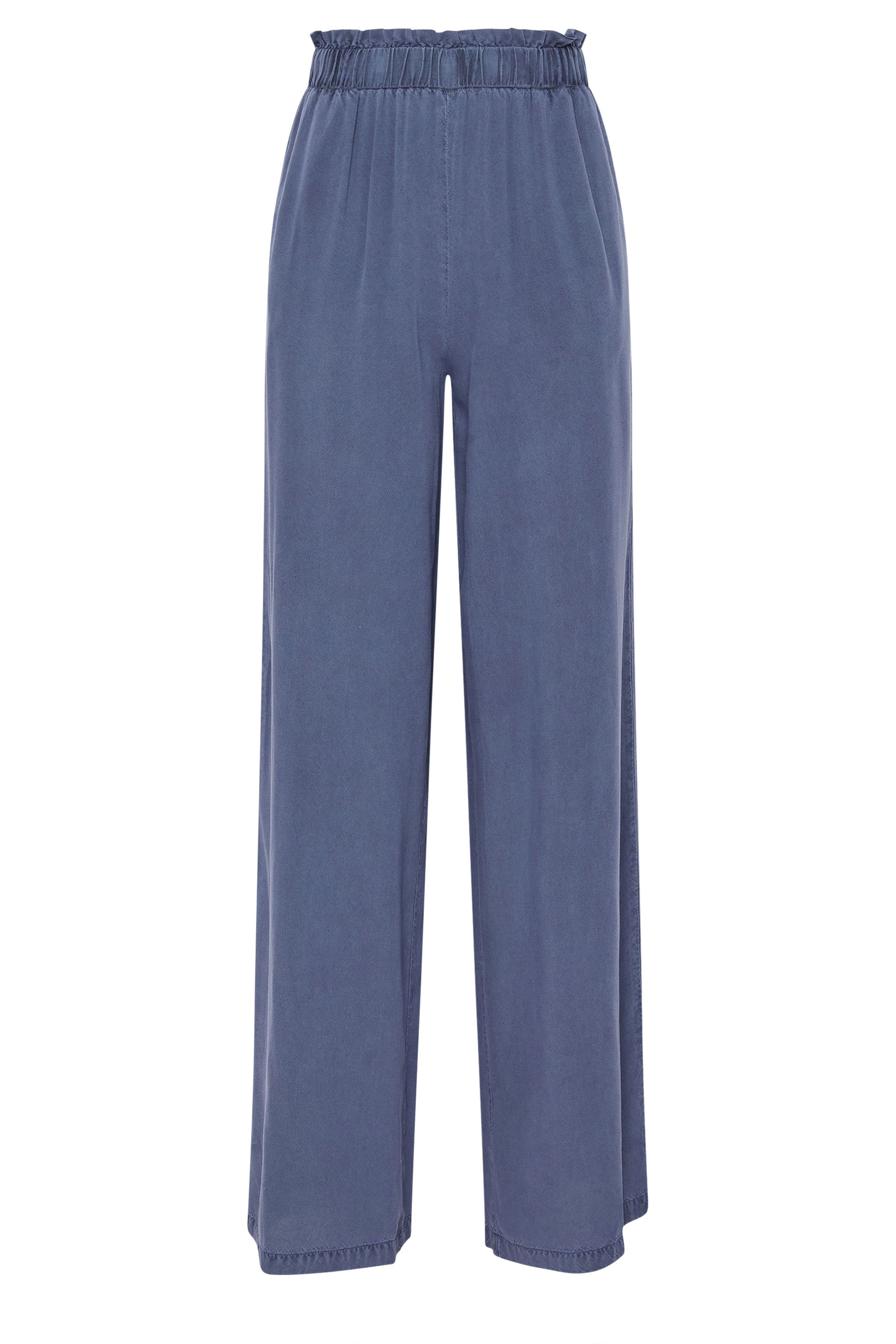 LTS Tall Blue Acid Wash Wide Leg Trousers | Long Tall Sally 7
