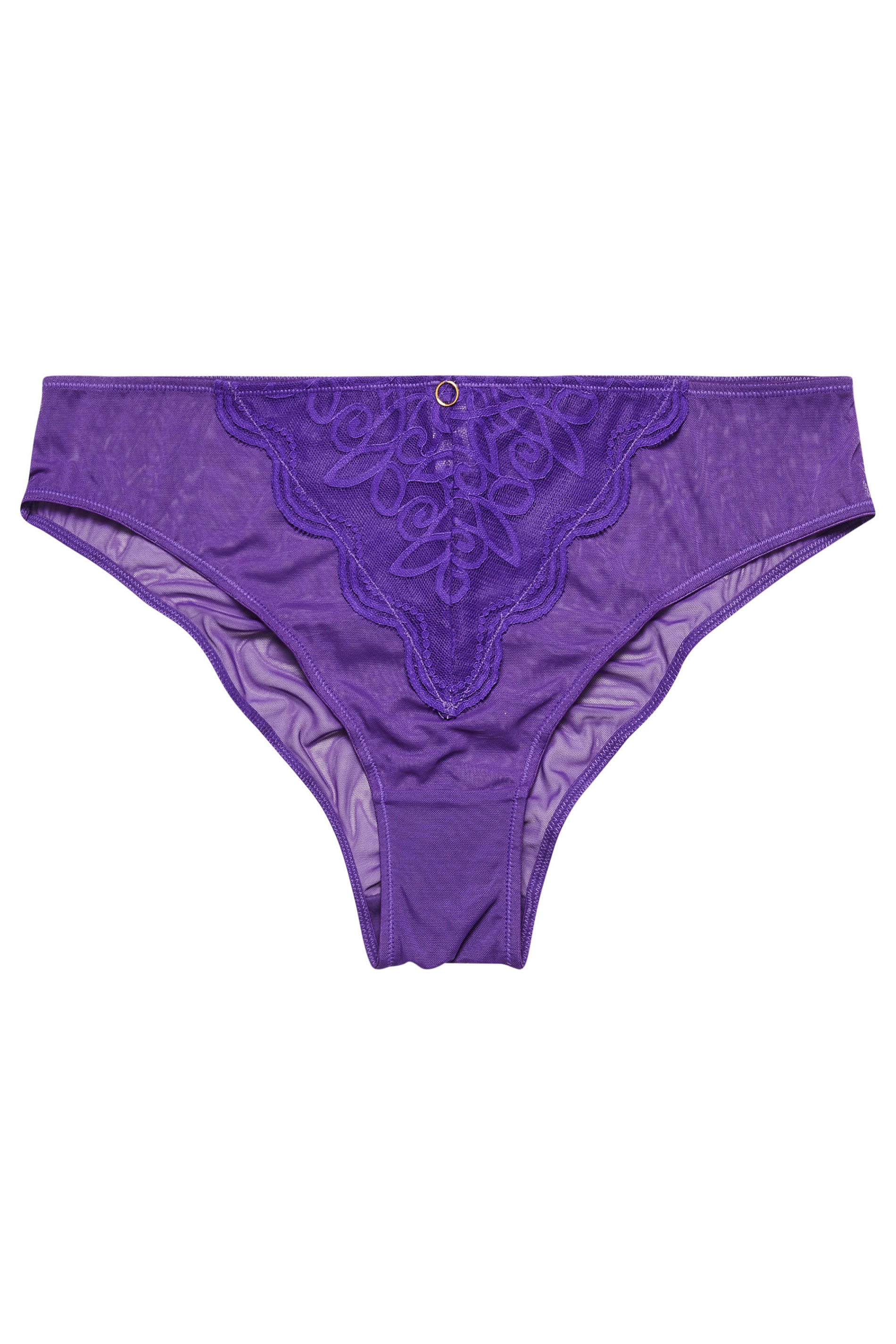 YOURS Plus Size Purple Swirl Lace High Leg Brief | Yours Clothing 4
