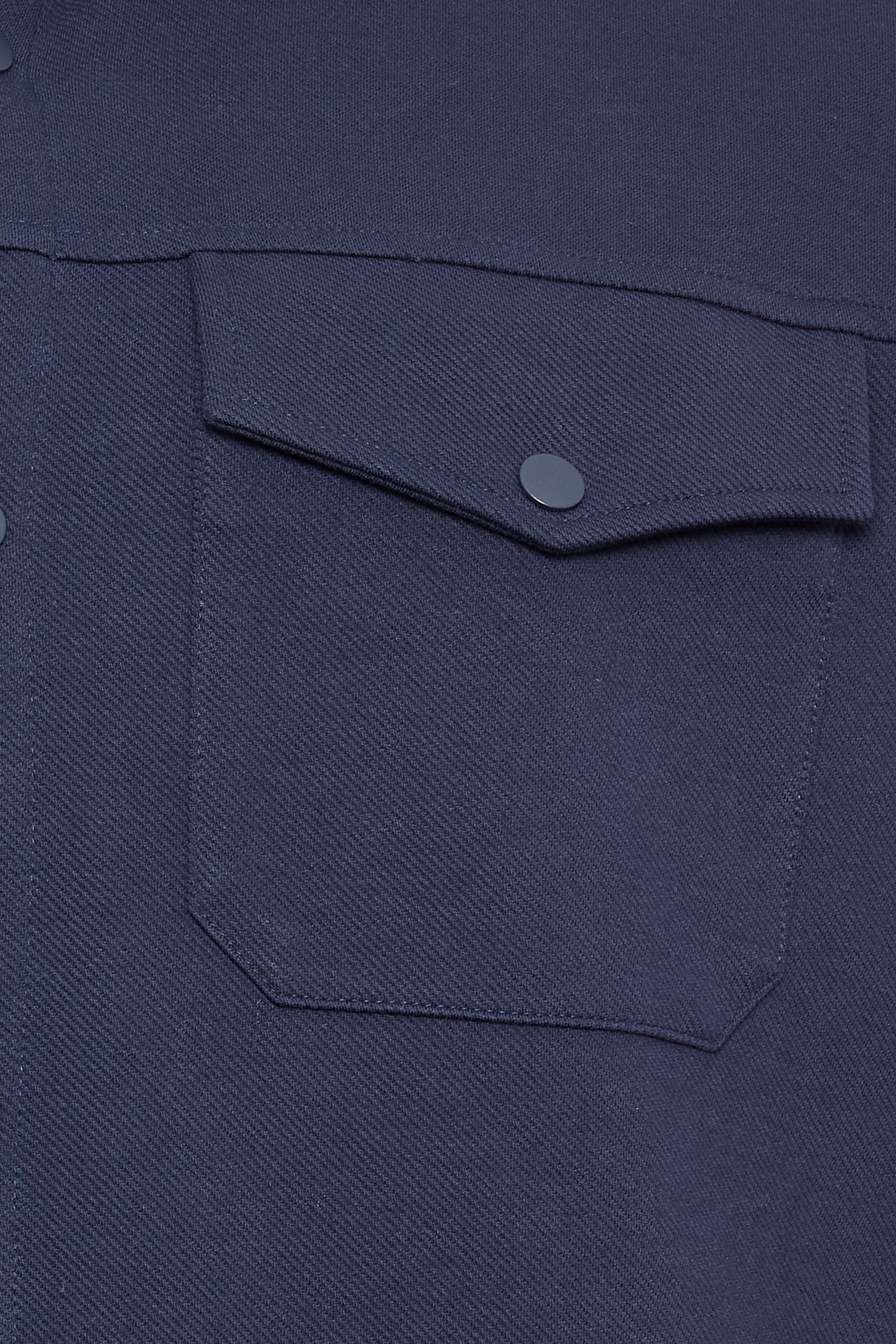 BadRhino Big & Tall Navy Blue Textured Jersey Shacket | BadRhino 6